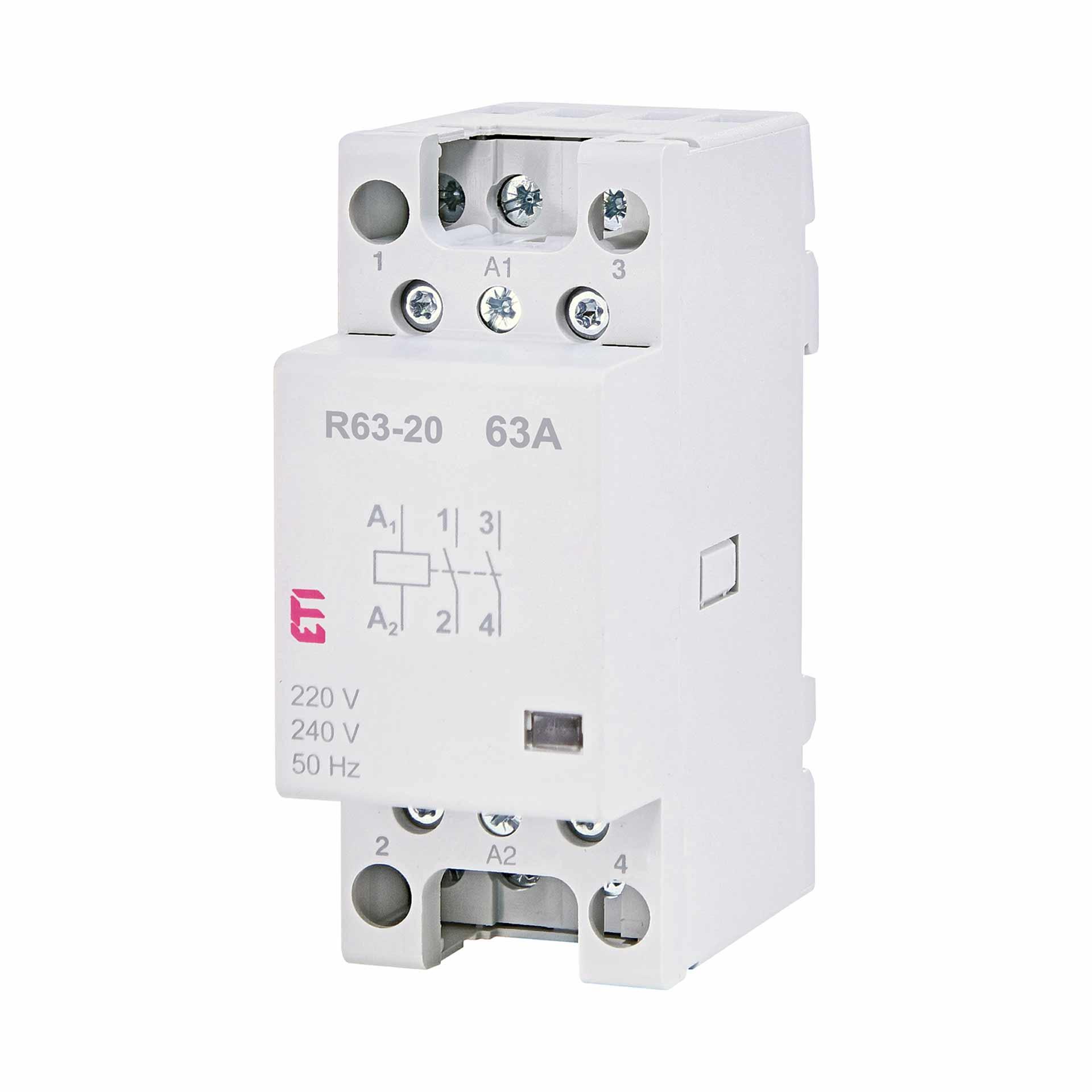 Contattore di installazione a 2 poli, 63A, (AC1, 440V), R63-20 230V AC