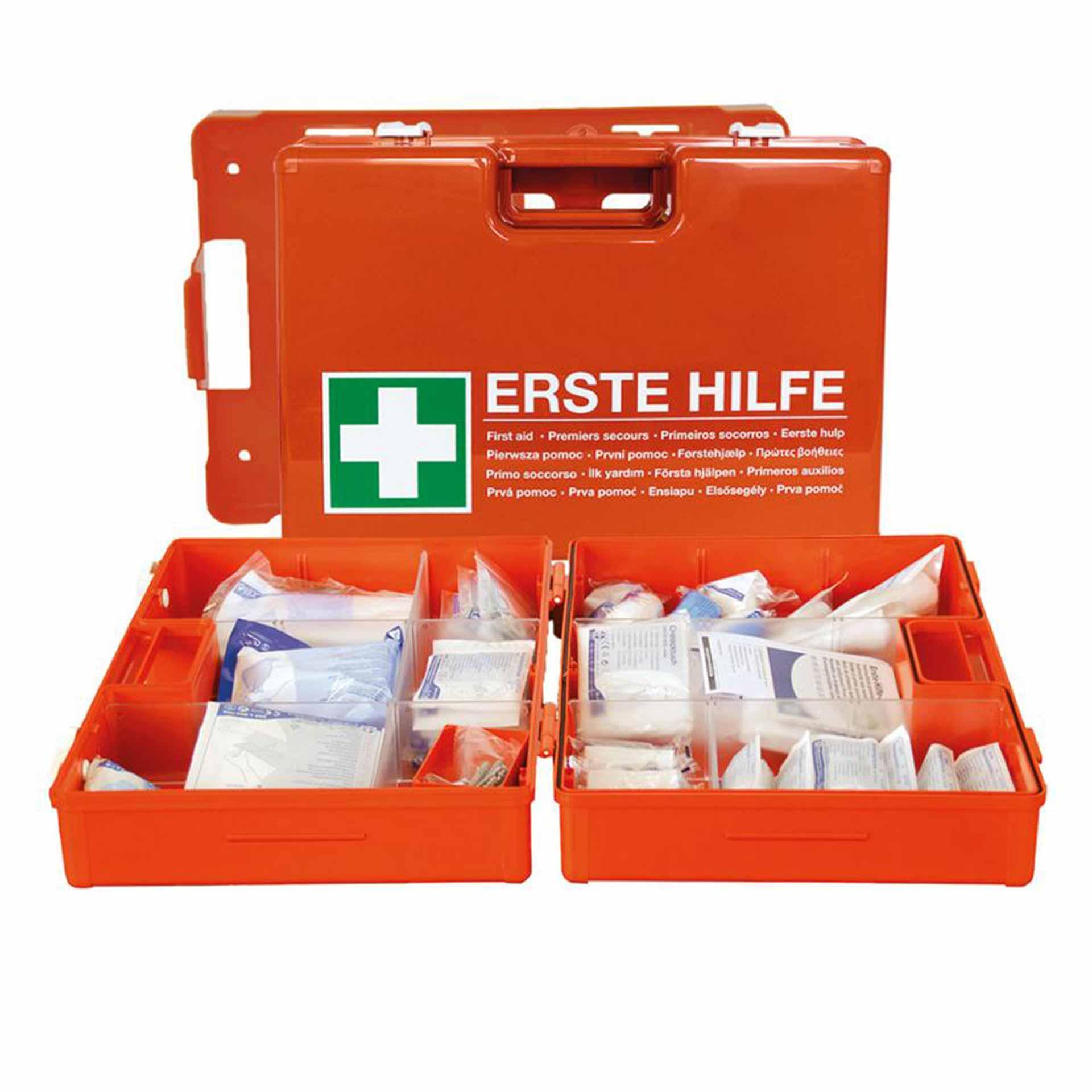 Erste Hilfe Verbandskasten "Maxi"  DIN 13169 - Typ E - Mobil oder Wandbefestigung