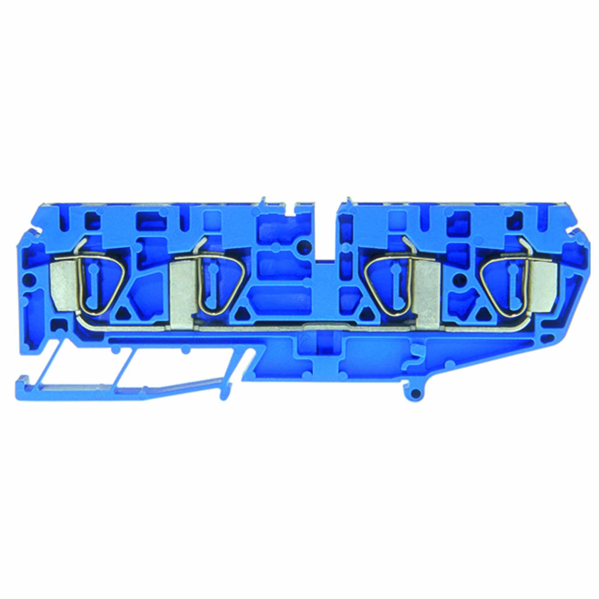 Zugfederklemme DIN35 4mm², 4-Leiter, blau