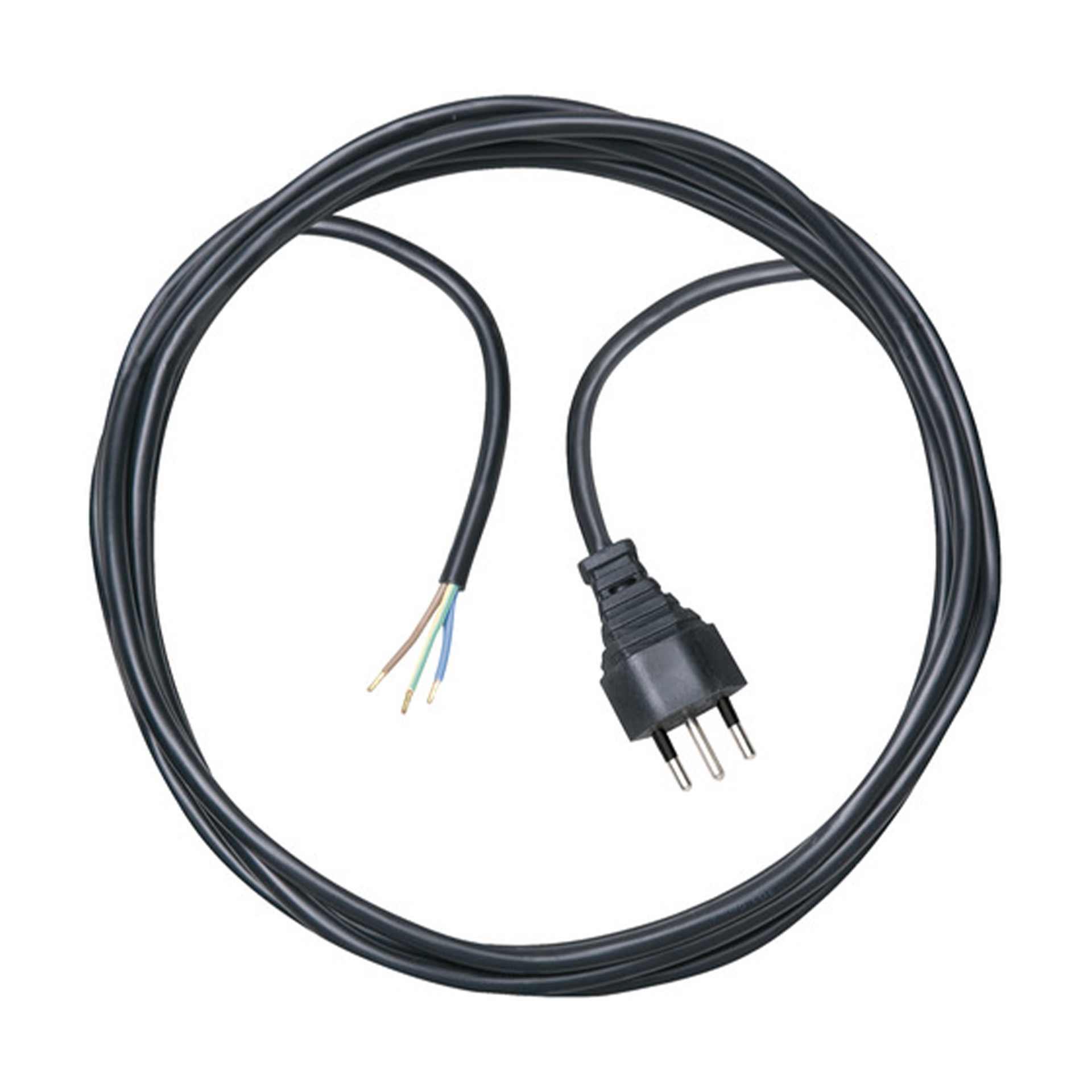 Câble de branchement tripolaire 5m noir H05VV-F 3G1,5 *CH*