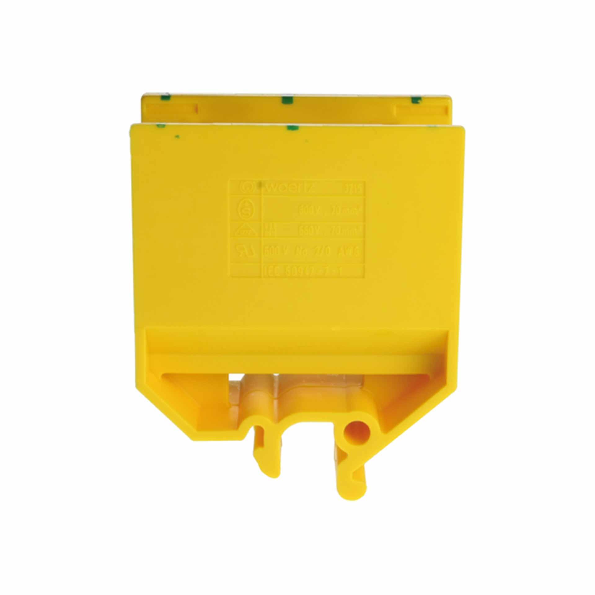 Branch terminal DIN32 70mm², 2-conductor, green-yellow