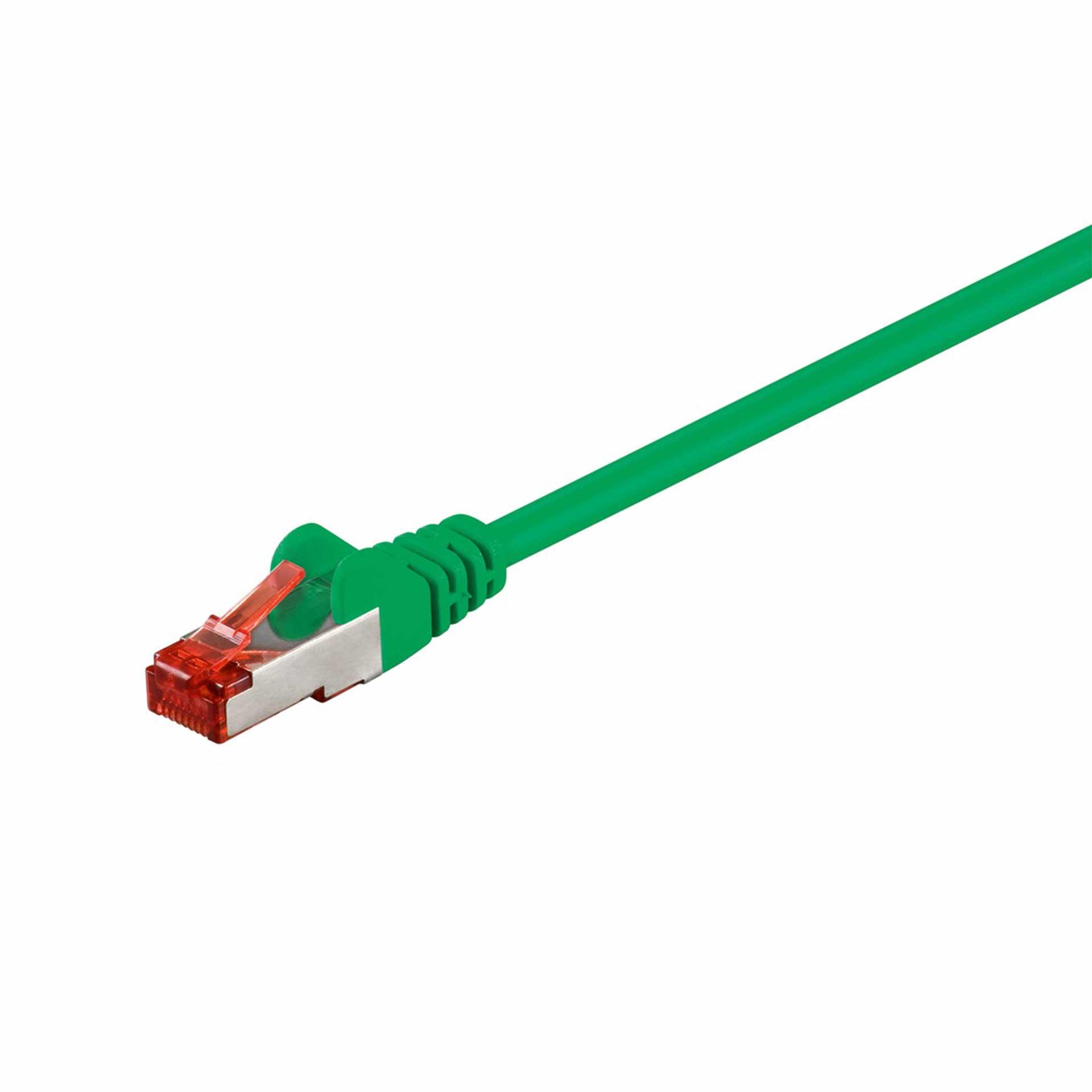 CAT 6 patch cable, S/FTP (PiMF), 3000mm, LSZH halogen-free, green