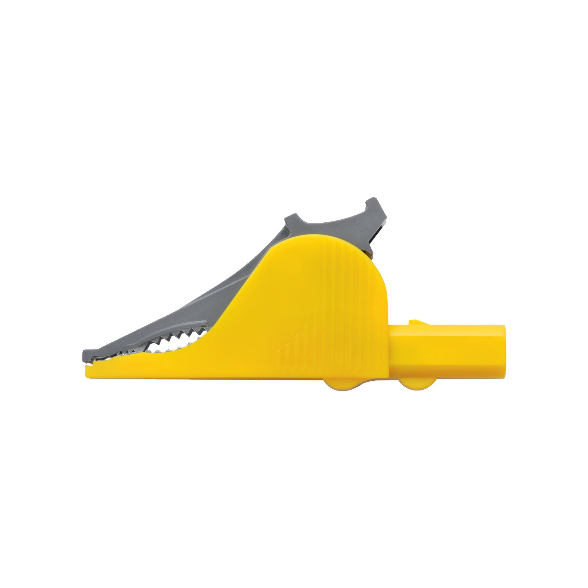 Pince crocodile de sécurité Raccord enfichable ø 4mm, jaune Pince crocodile de sécurité Raccord enfichable ø 4mm, jaune
