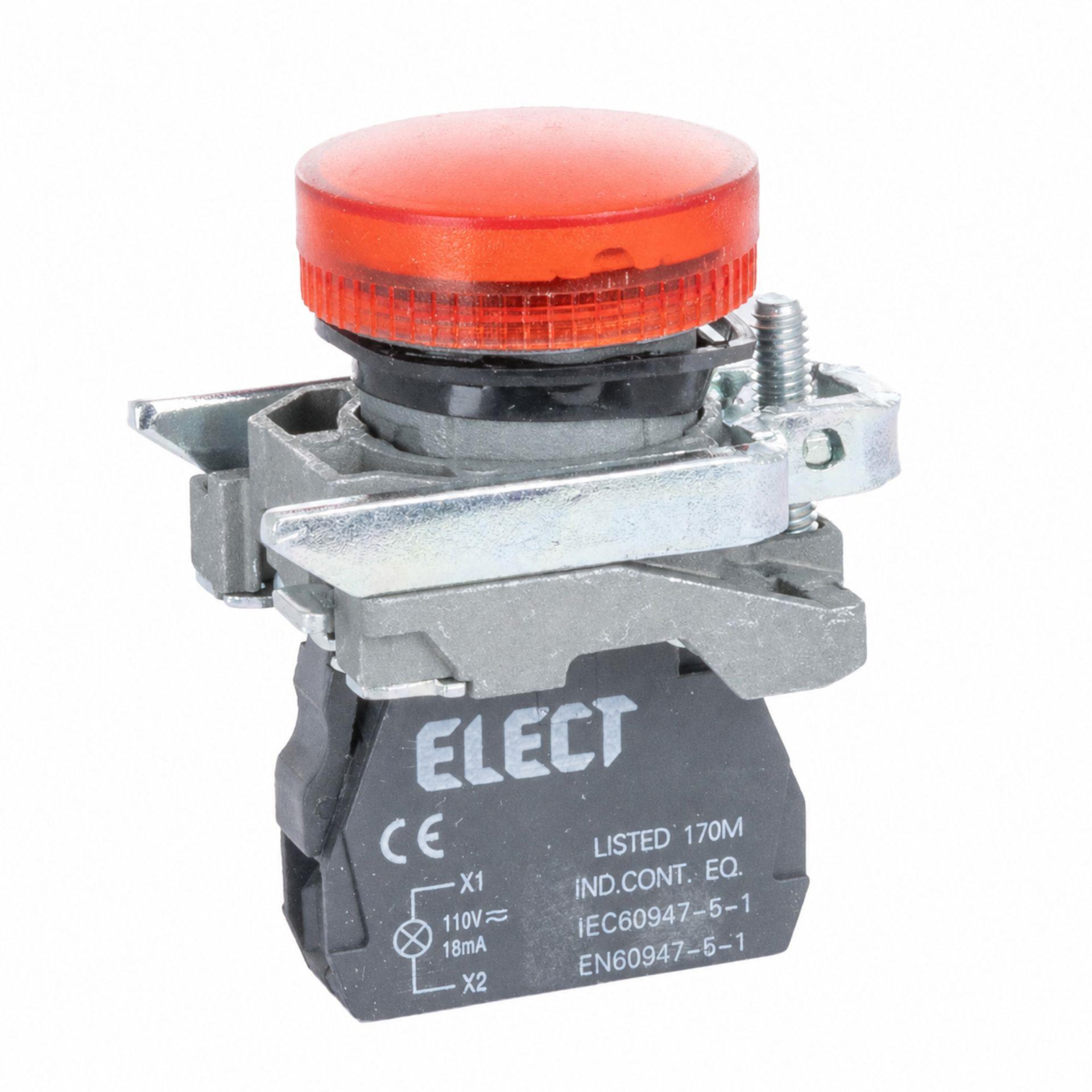 Signallampe rot, 110VAC/DC, Ø 22.5mm, komplett