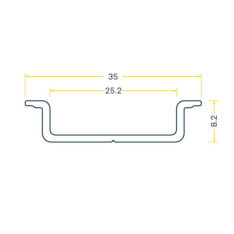 TS35 mounting rail, unperforated, 35 × 8.2 mm
