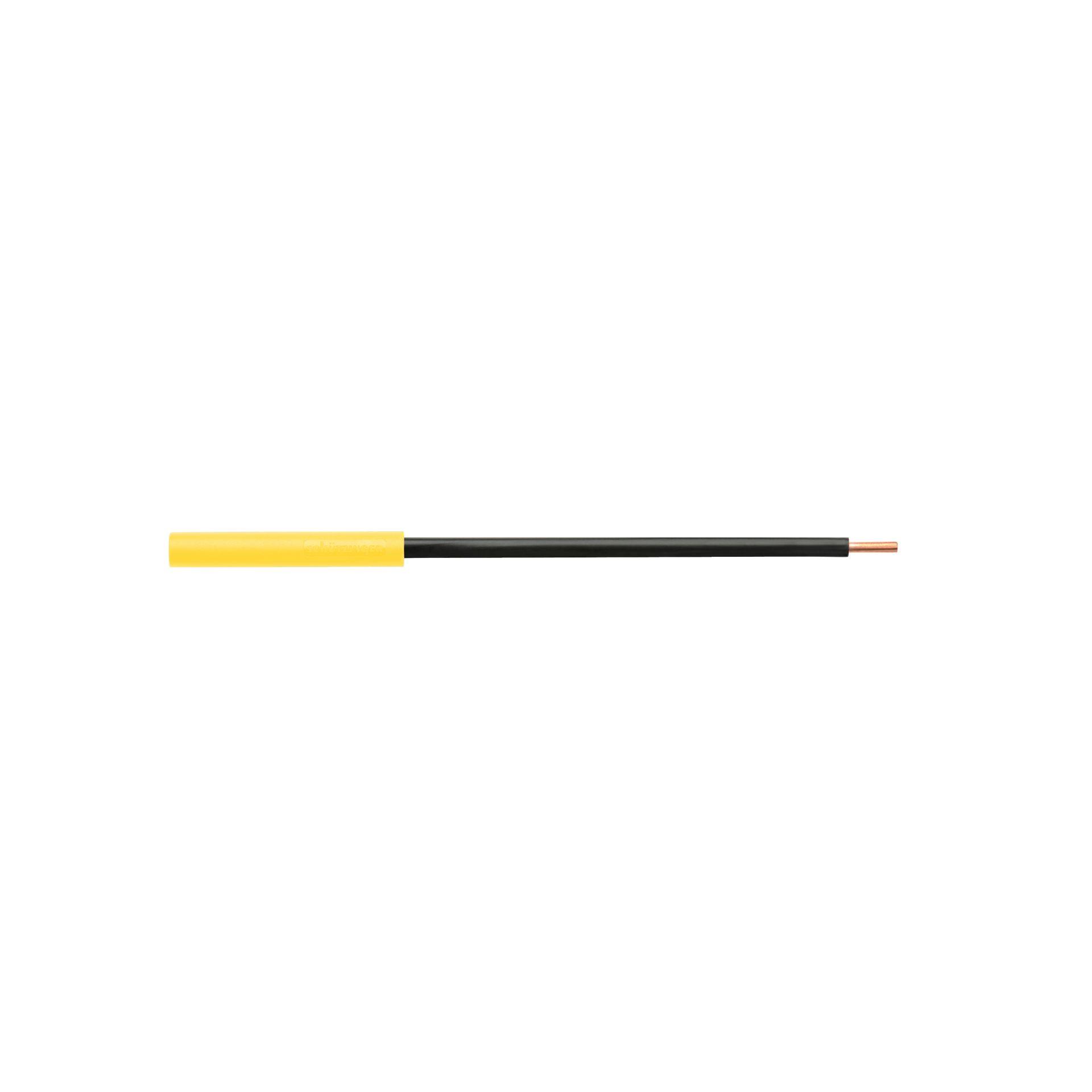 Laboratory socket with insulated round conductor, plug-in connection ø 4mm, 130mm, yellow