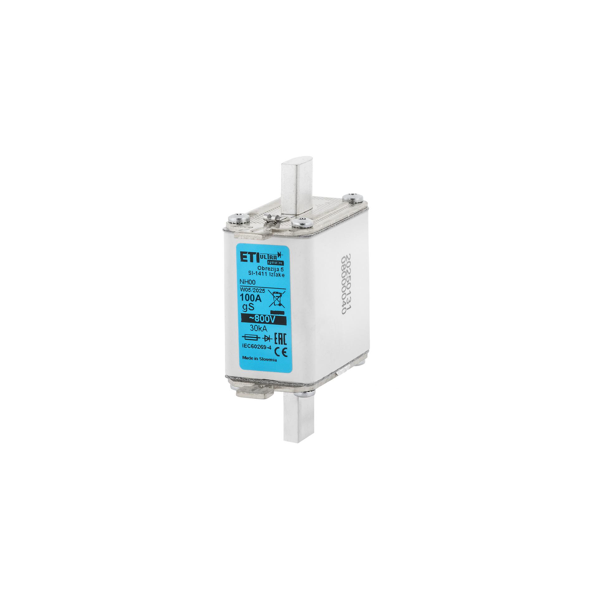 NH semiconductor fuse size 00, 100A, characteristic gS, 800V