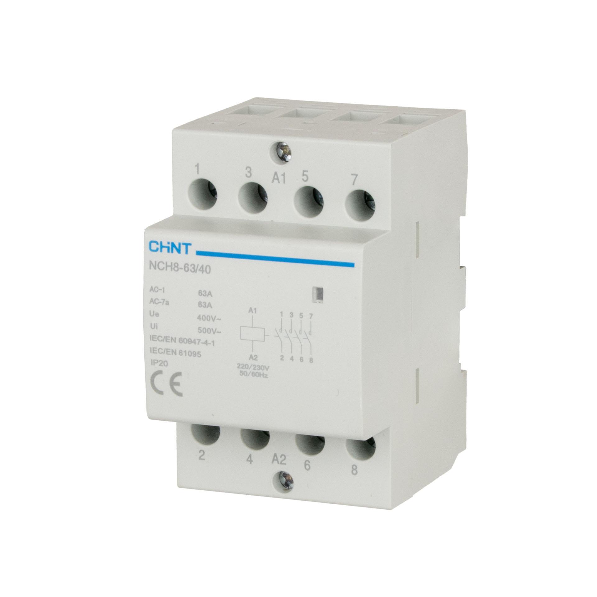 Chint Installationsschütz 4-Polig, 63A (AC1 400V), R63-40, 230V AC, 4-Schliesser