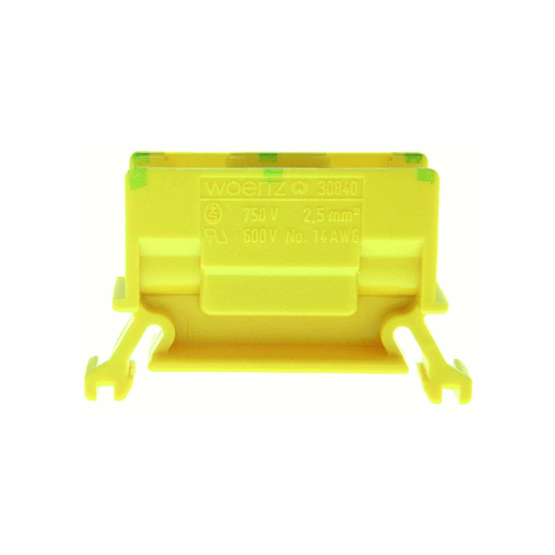 Junction terminal DIN35 2.5mm², 2-conductor, green-yellow