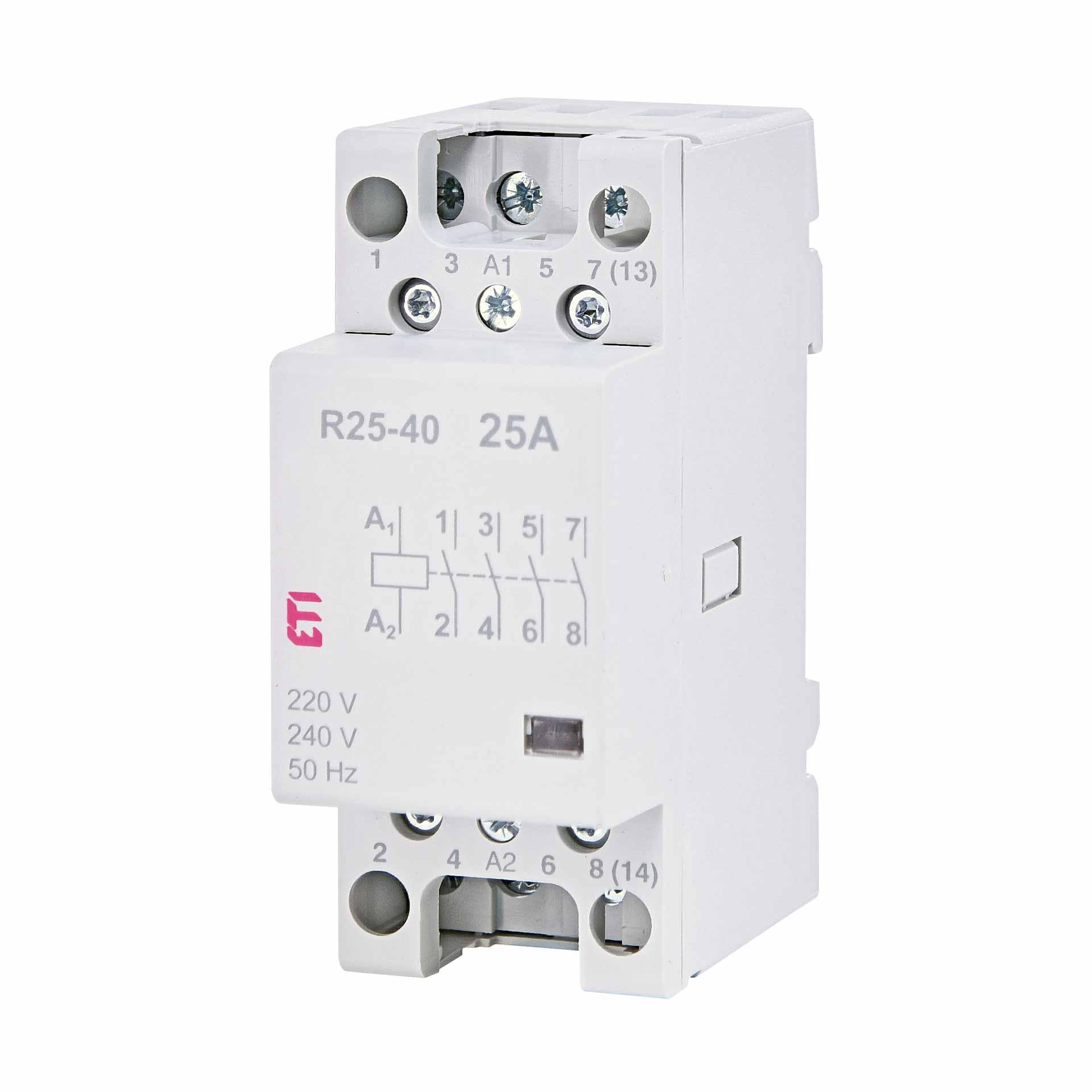 Installation contactor 4-pole, 25A, (AC1, 400V), R25-40 230V AC