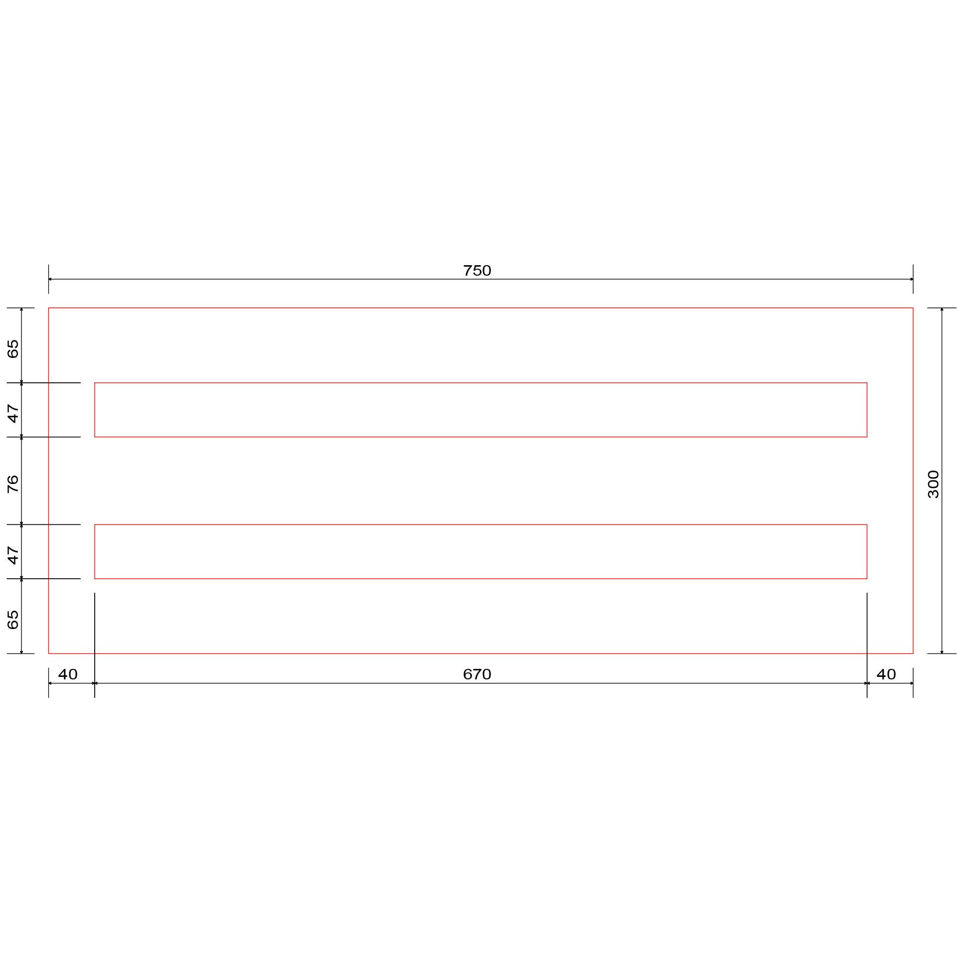 Abdeckplatte Zuschnitt 750x300x4mm