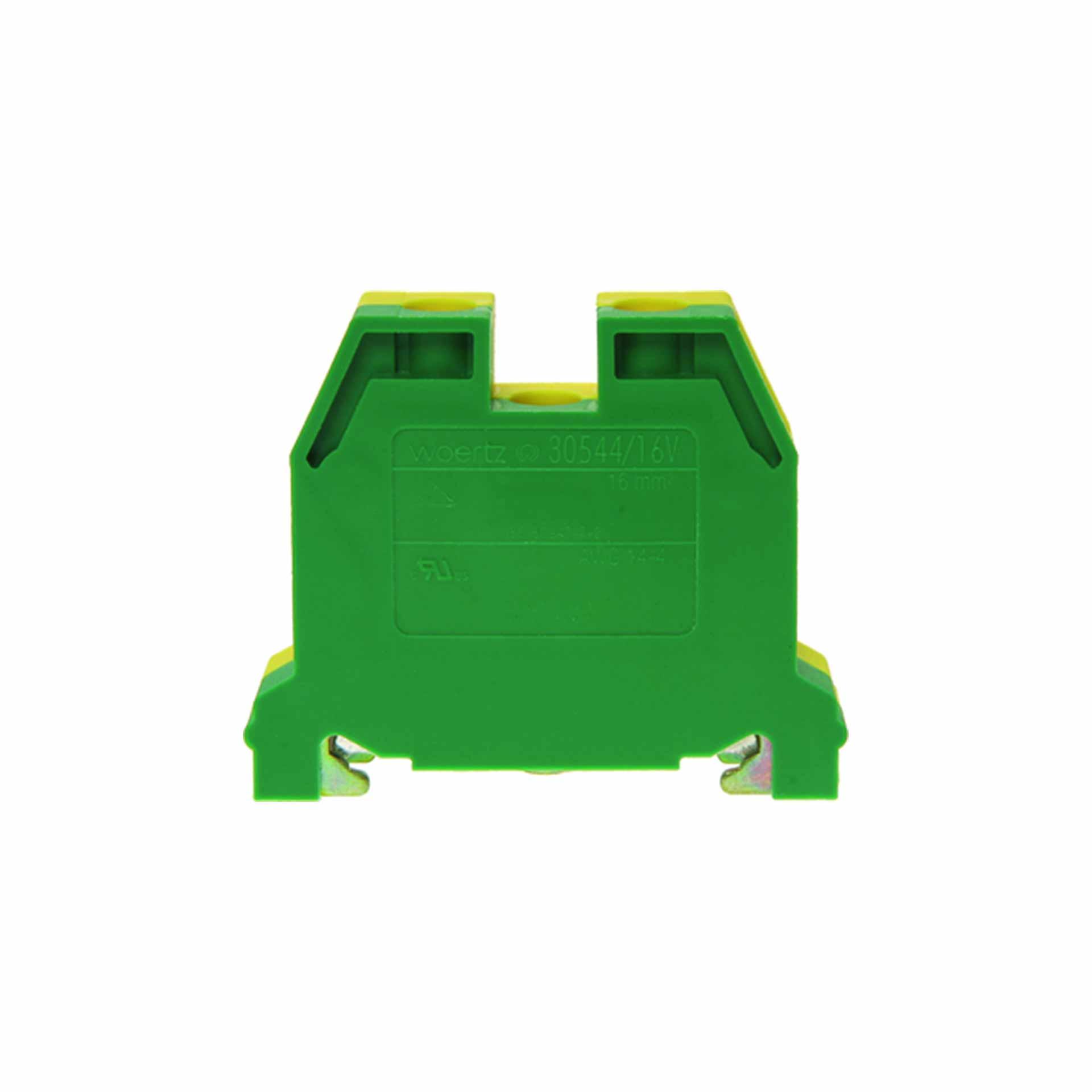 Terminale conduttore di protezione DIN35 16mm², a 2 conduttori, verde-giallo
