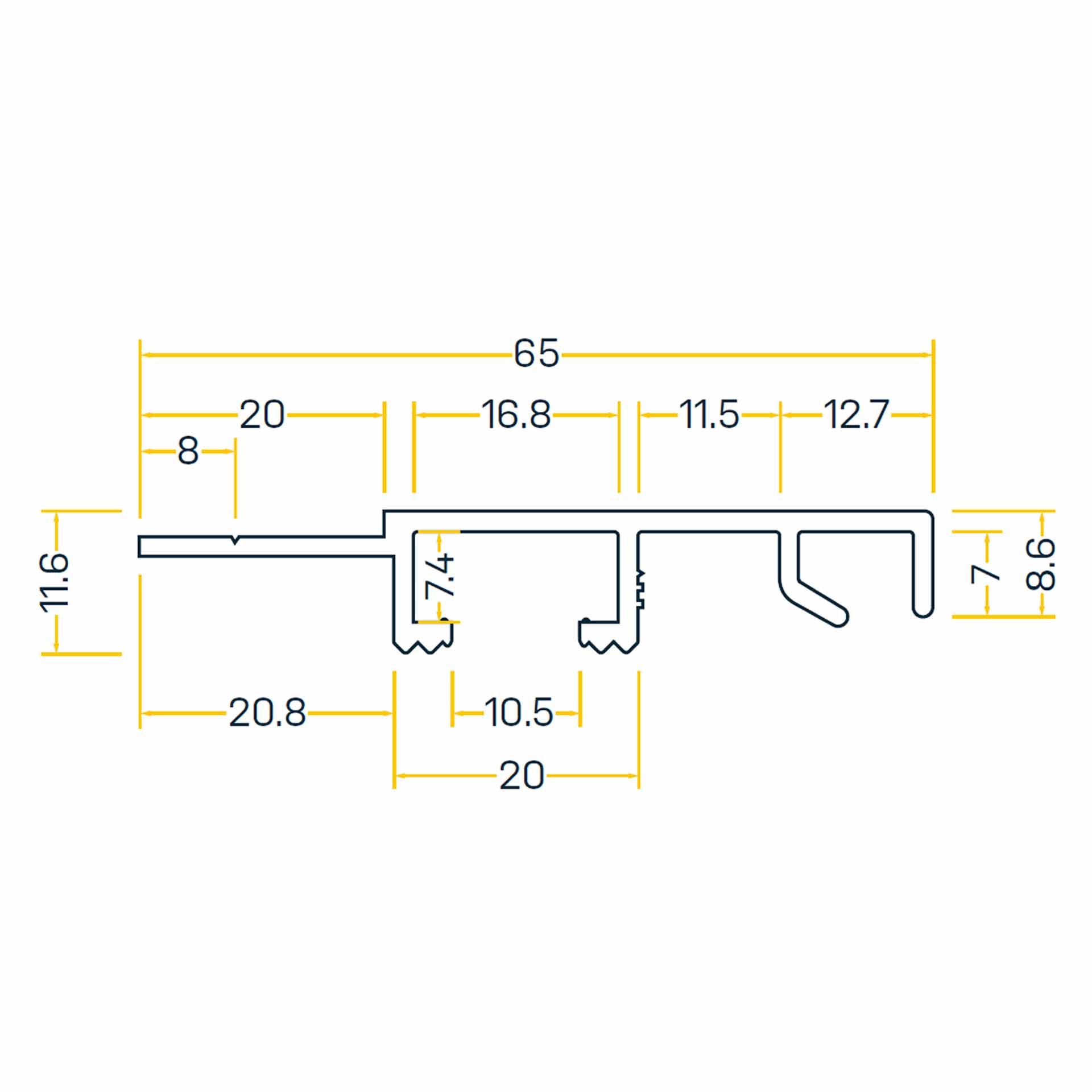 GA2026 profilo laterale SP.65_7mm