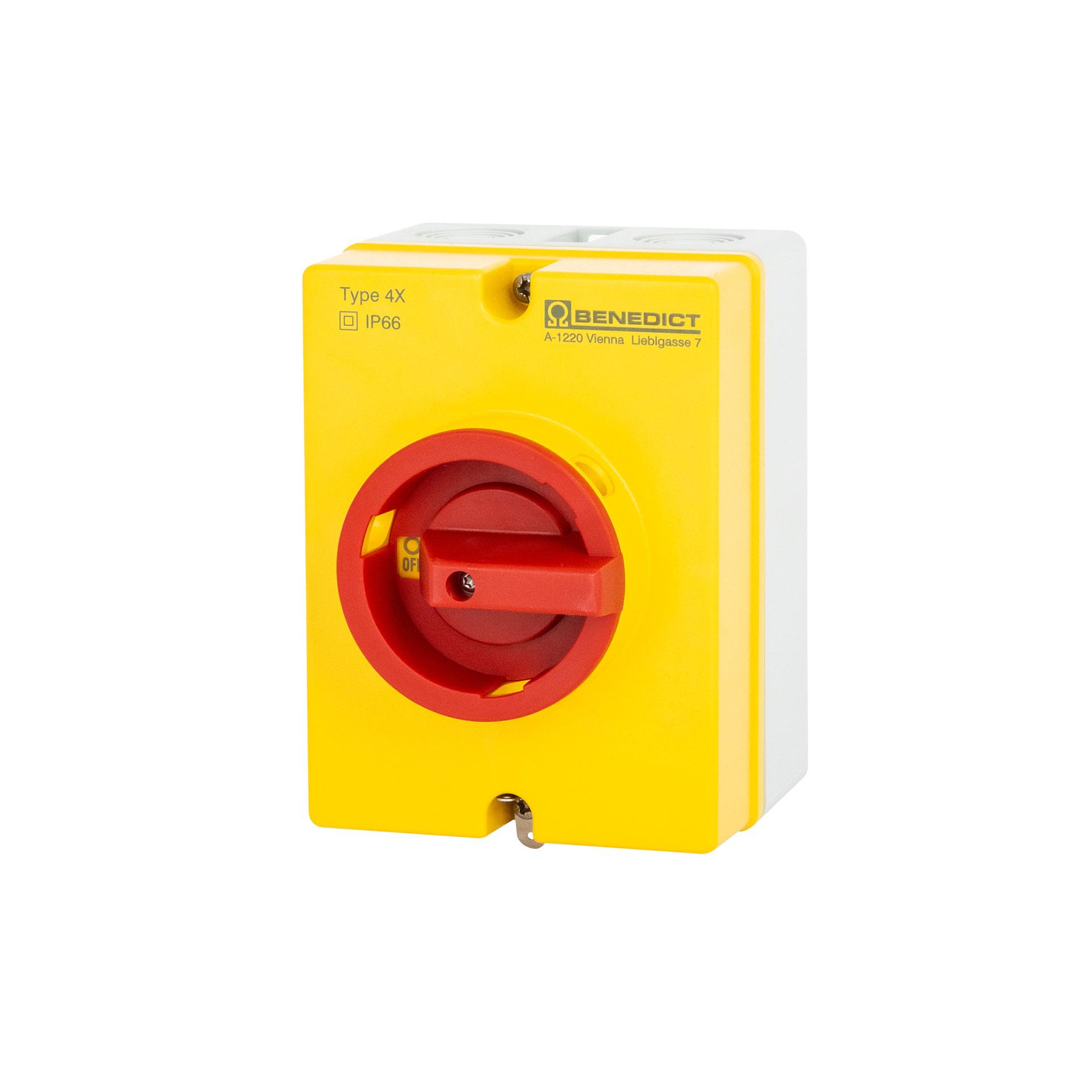 Interrupteur principal AP d'ARRÊT D'URGENCE 4P 25A, 10 kW