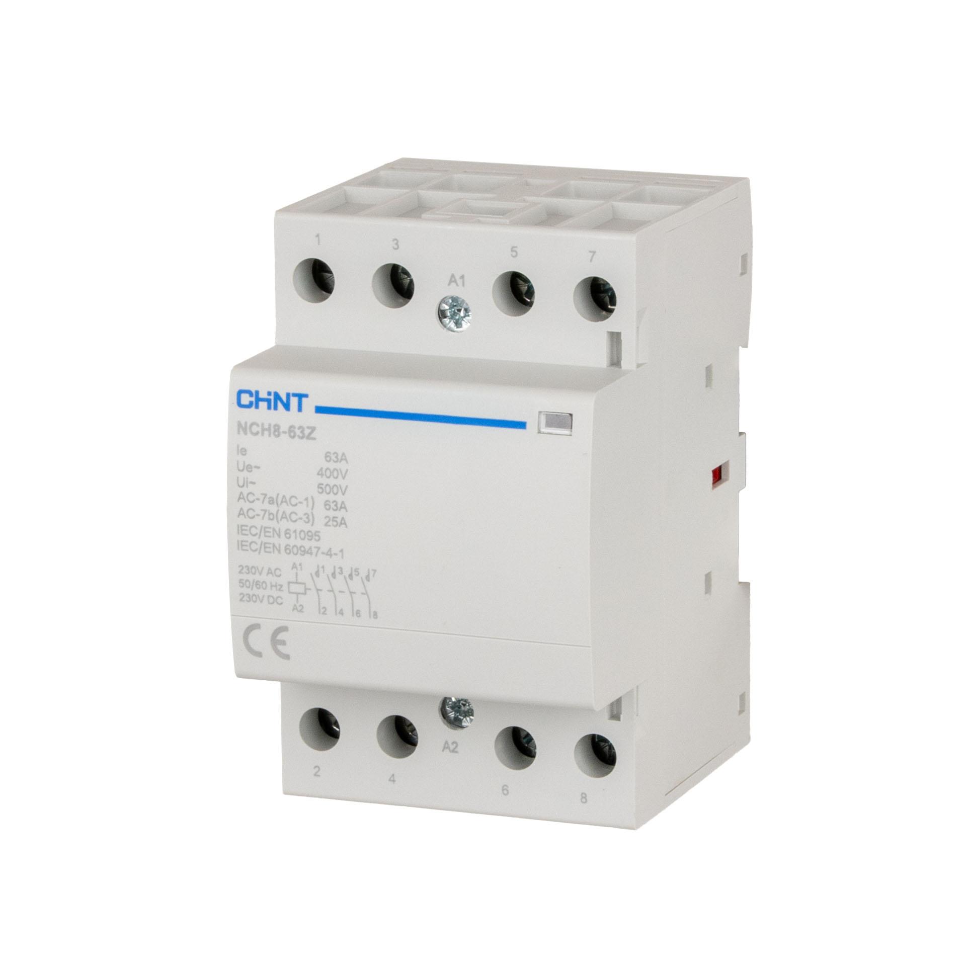 Chint Installationsschütz, 4-polig, 63A (AC-1 400V), AC/DC 230V, 4 Schliesser