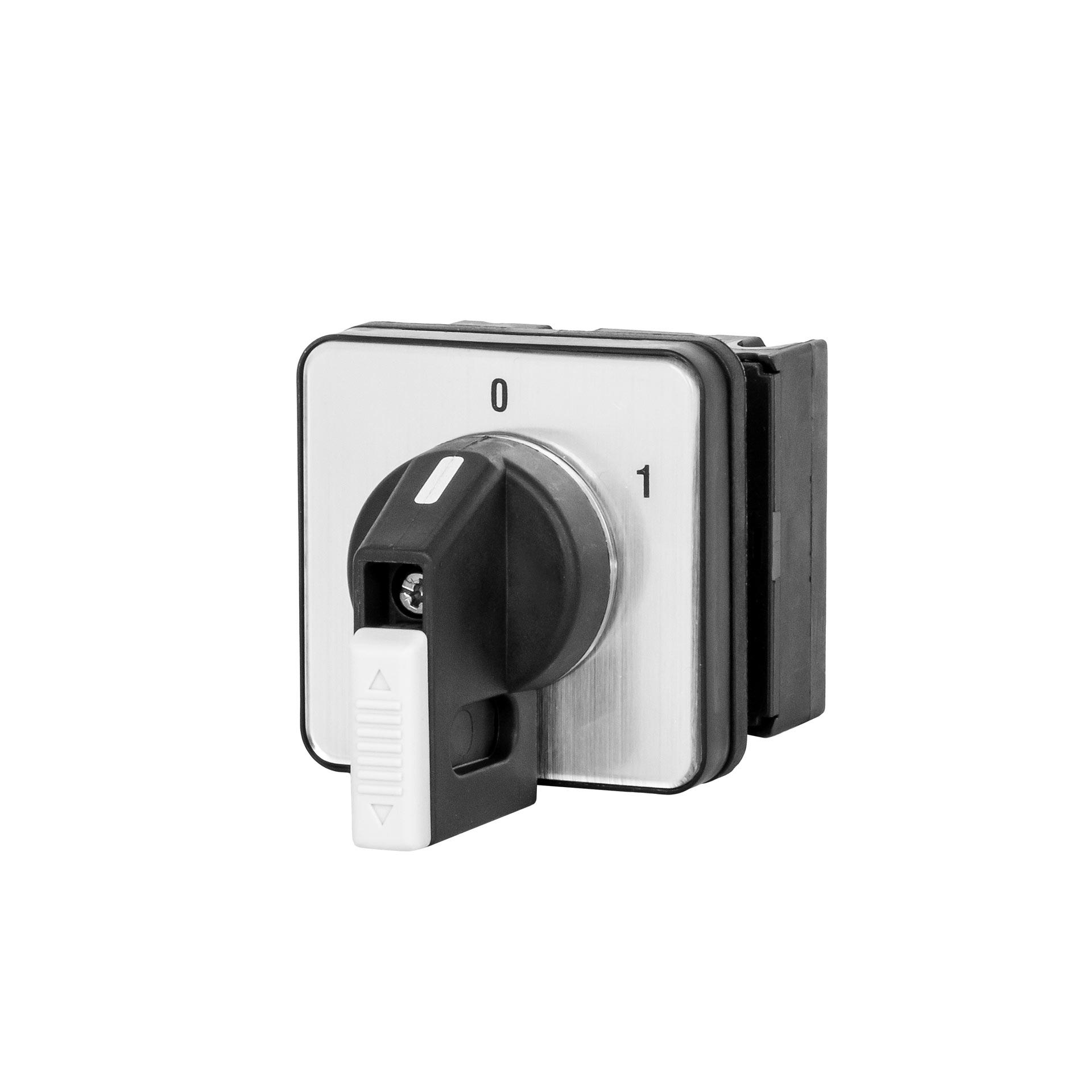 Control switch / changeover switch, 0-1 2P 20A, for door mounting, lockable