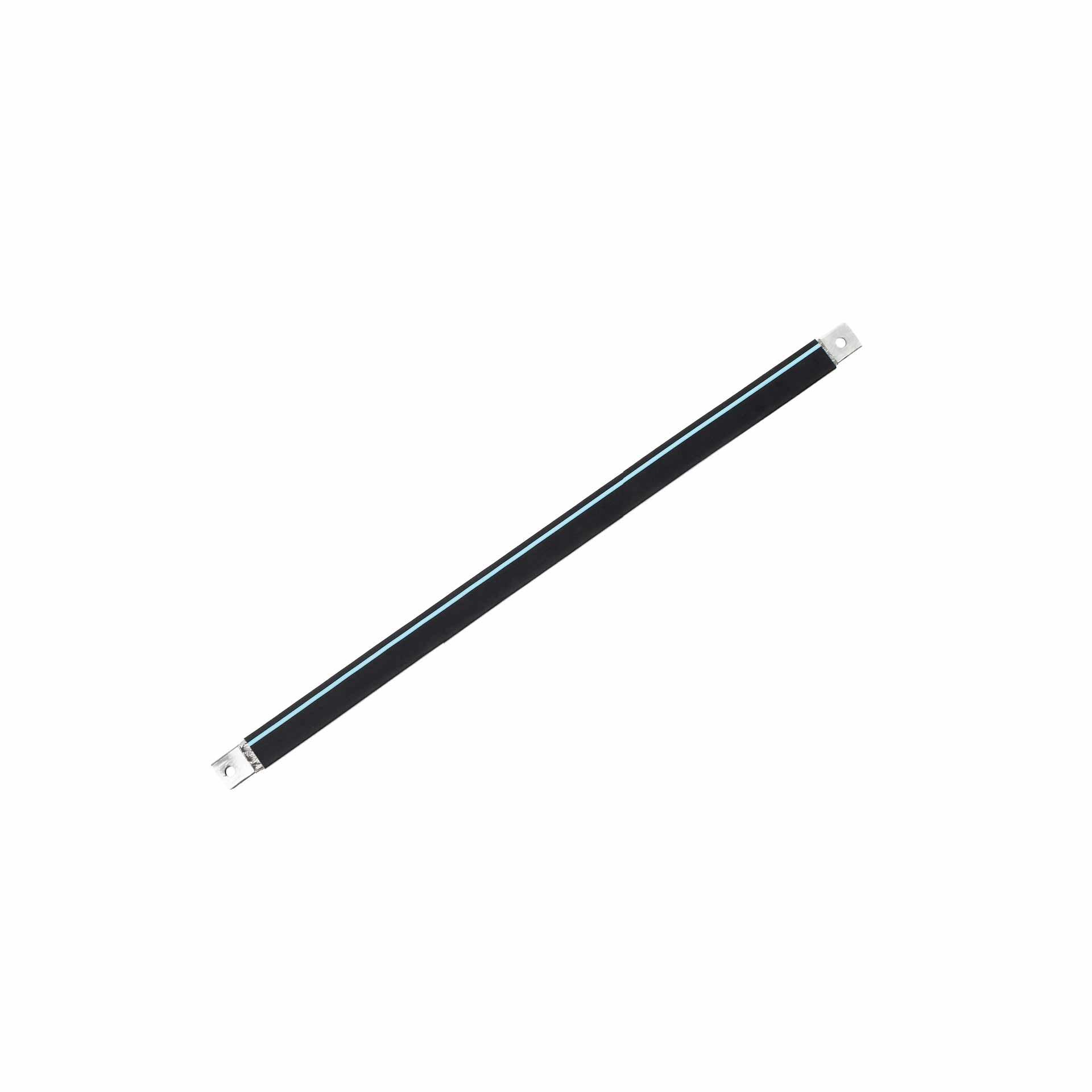 Isolierte Anschlusslasche aus Kupfergeflecht verzinnt L:630mm 120mm2, 400A, 2x M12, Halogenfrei