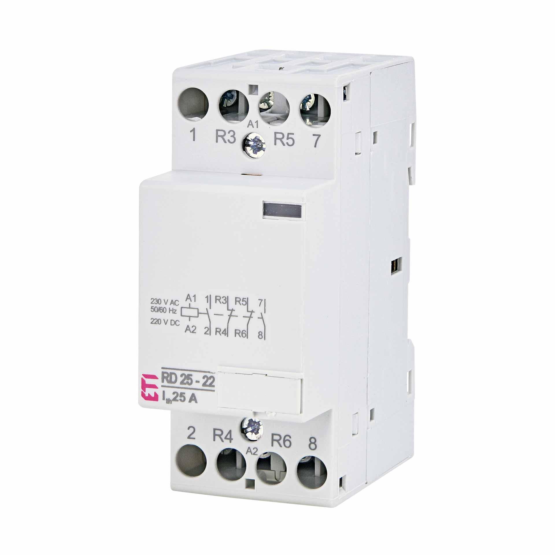 Installation contactor 4-pole, 25A, (AC1, 400V), RD25-22 230V AC/DC