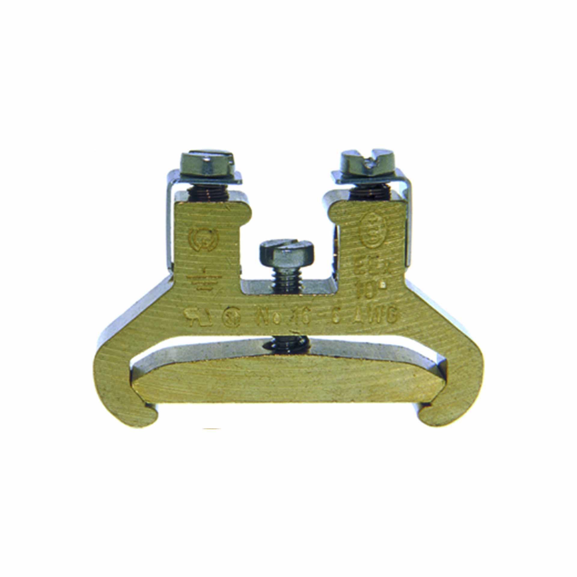 Morsetto per conduttore di protezione DIN35, 10 mm², a 2 conduttori, nudo Morsetto per conduttore di protezione DIN35, 10 mm², a 2 conduttori, nudo