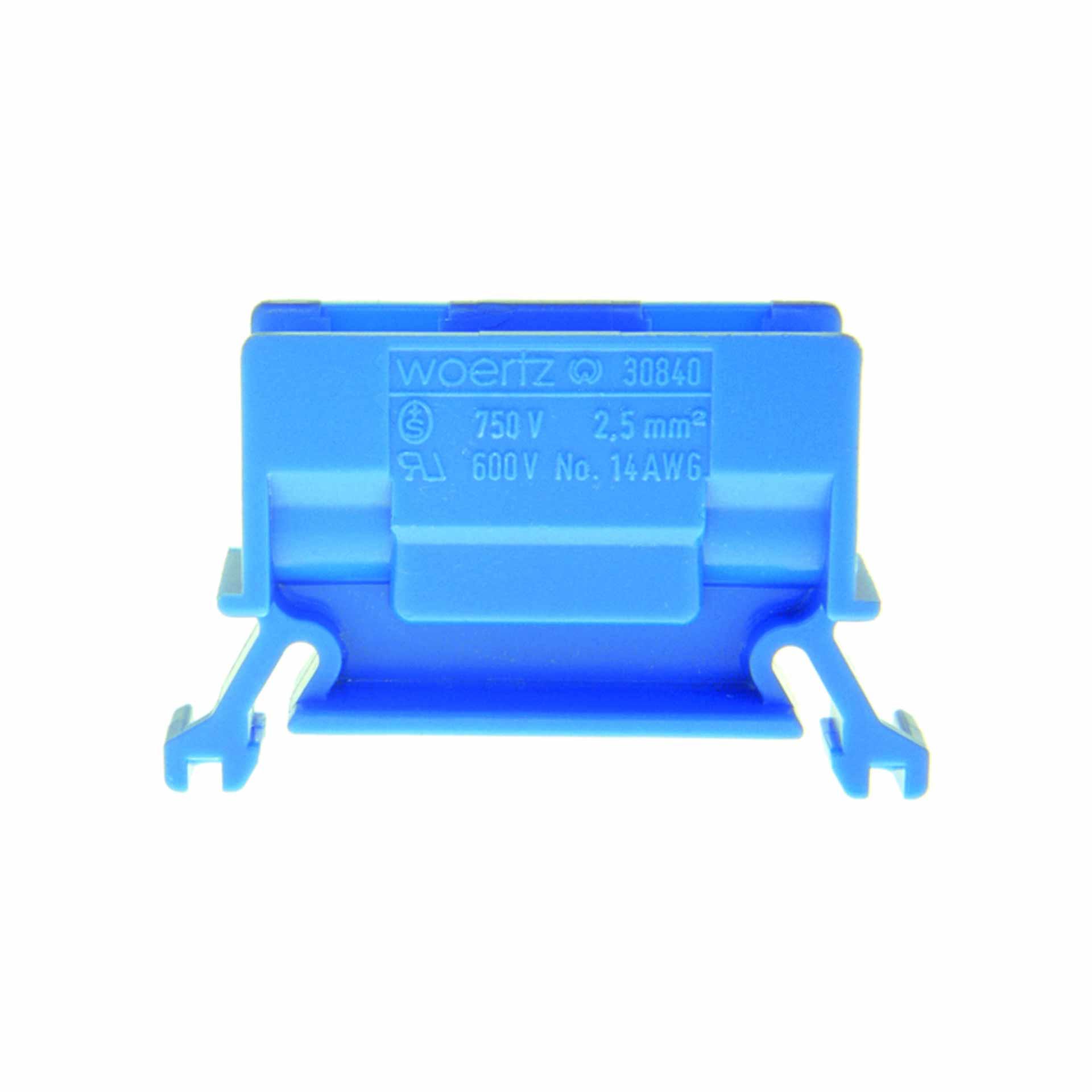 Branch terminal DIN35 2.5mm², 2-conductor, blue