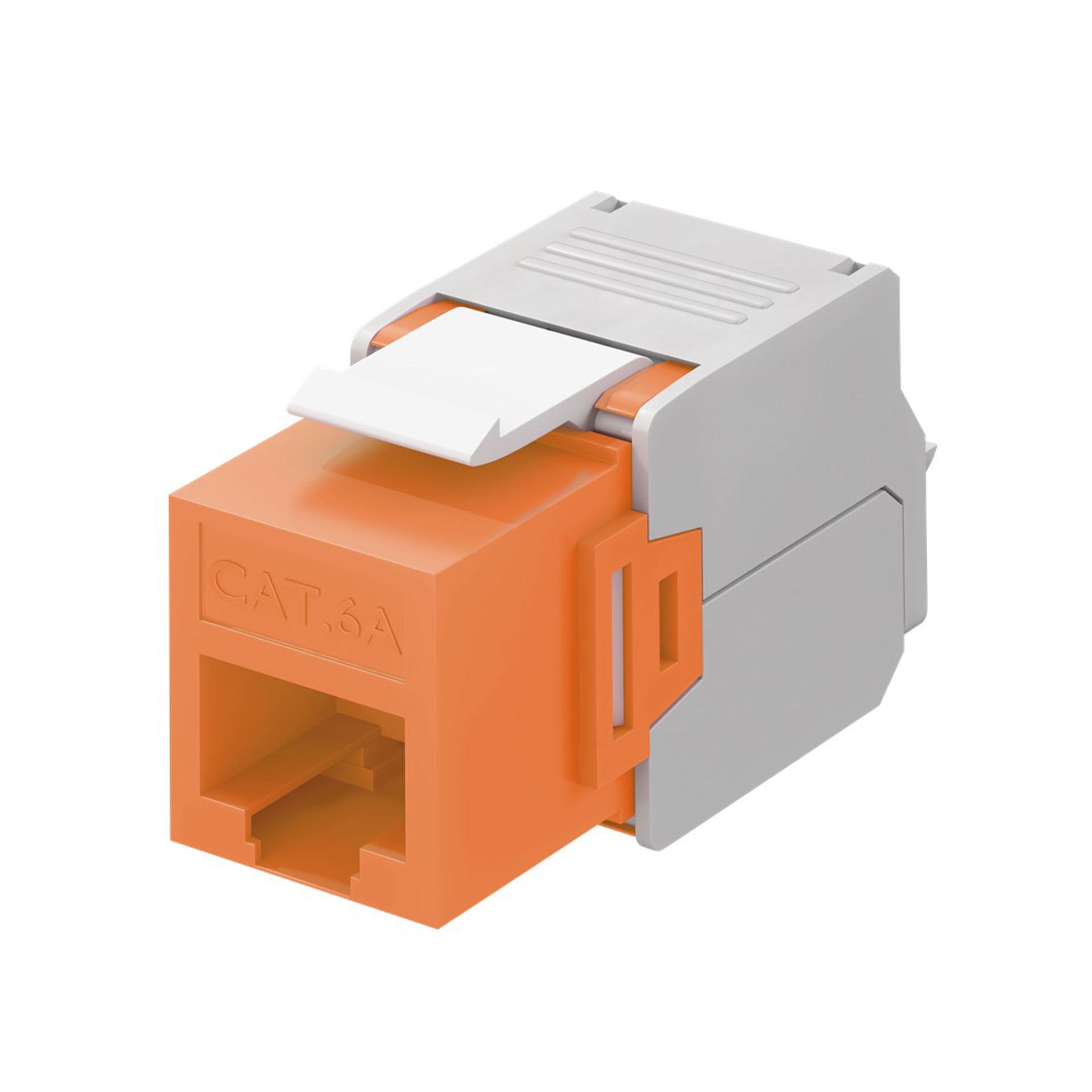 Keystone-Modul RJ45 CAT 6A, UTP, 500MHz, orange