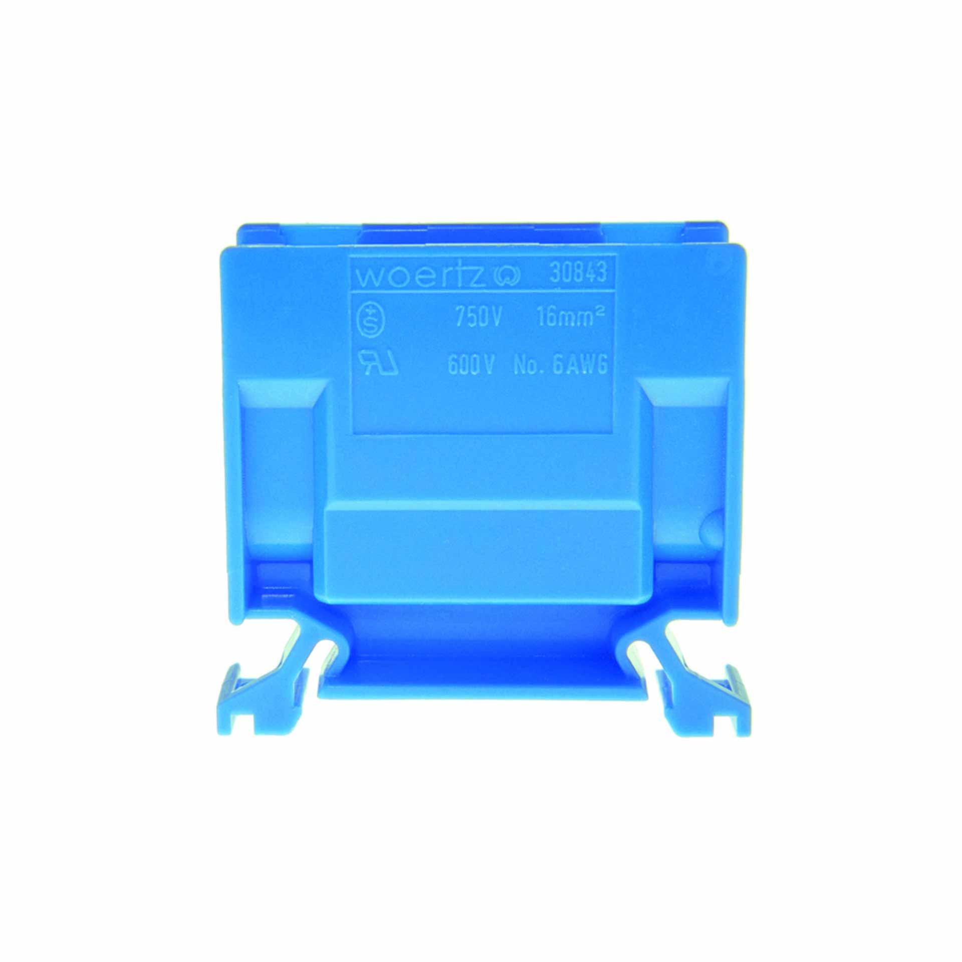 Junction terminal DIN35 16mm², 2-conductor, blue