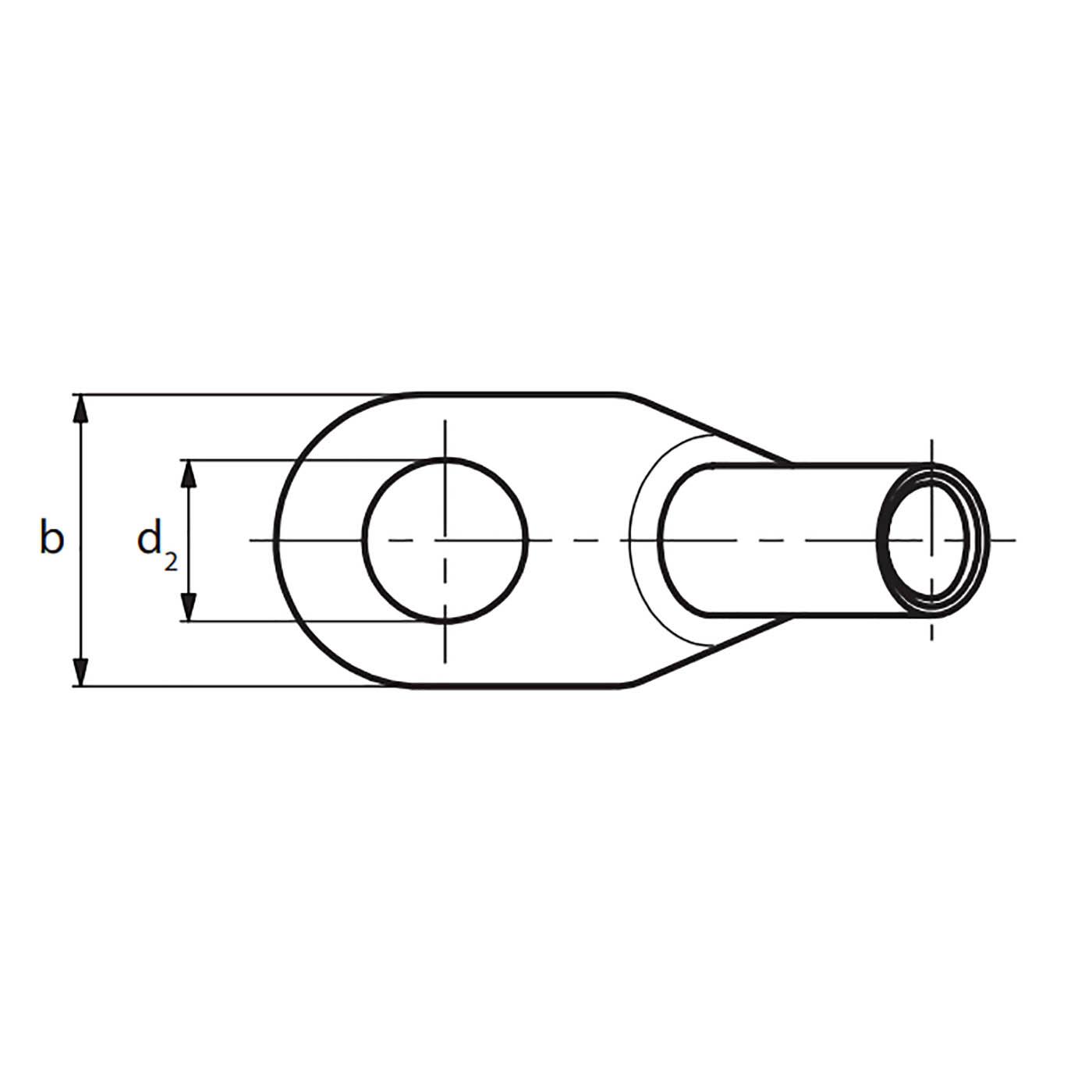 Angled tubular cable lugs 45° tin-plated / 185mm² / M12