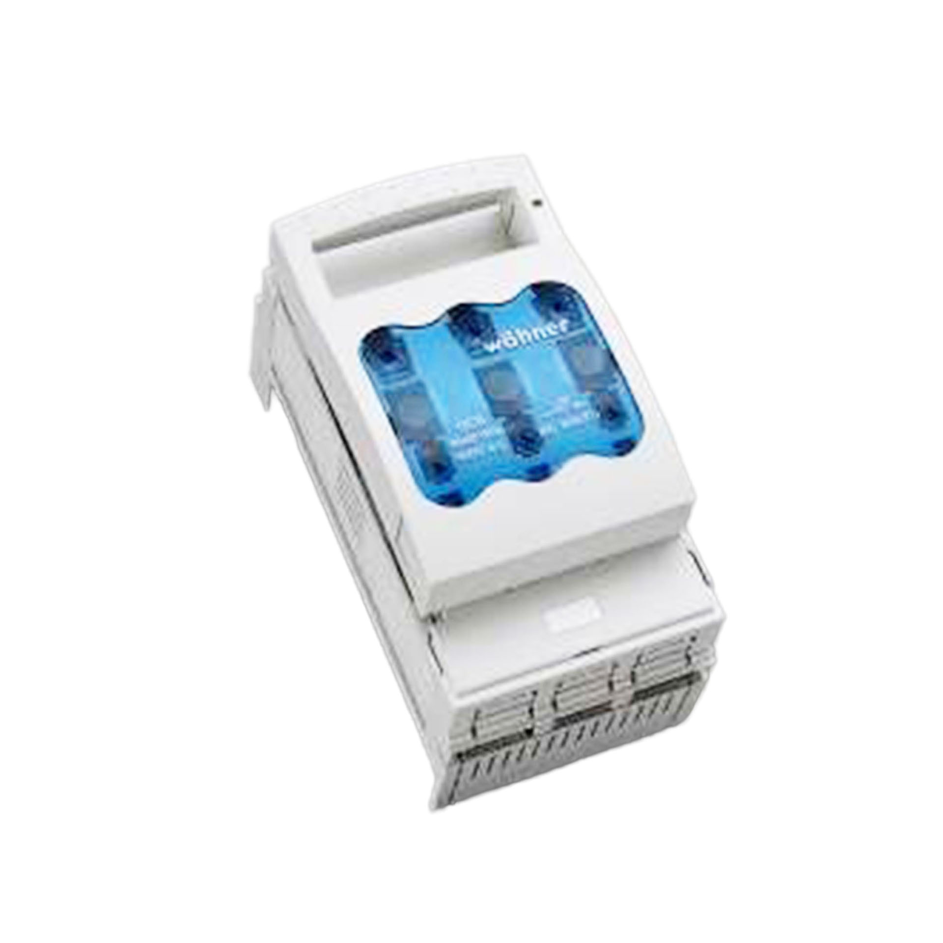 Sezionatore con fusibile NH misura 00, 3P, 60mm, M8, max. 160A, connessione superiore o inferiore