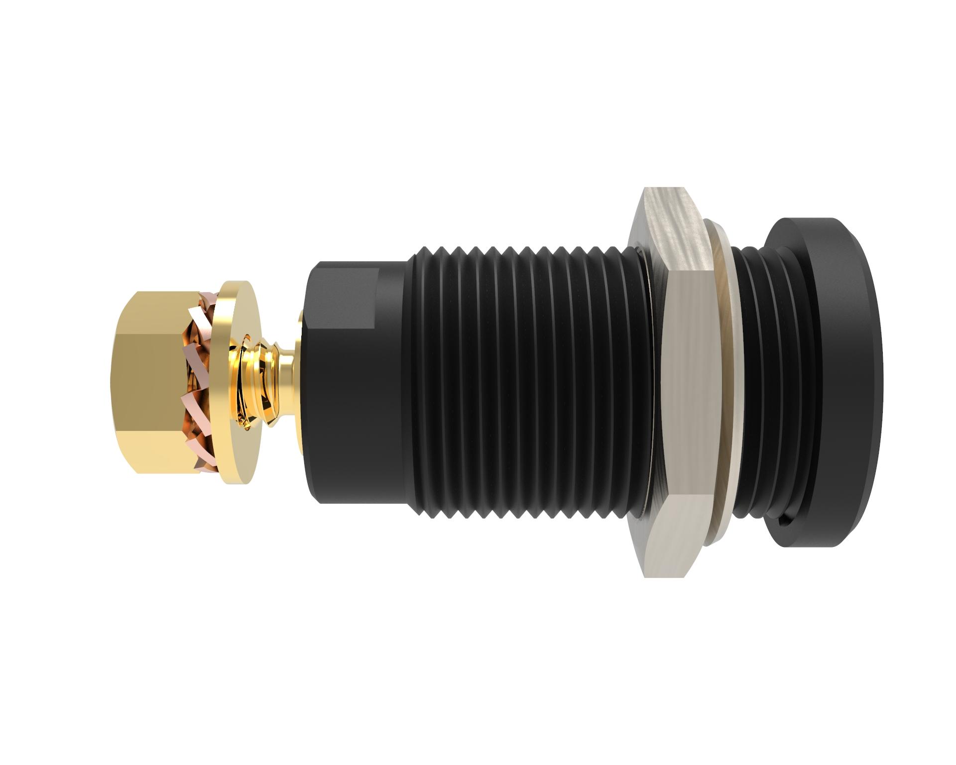 Jack da pannello di sicurezza ø 4 mm, connessione a vite, nero, contatti placcati oro