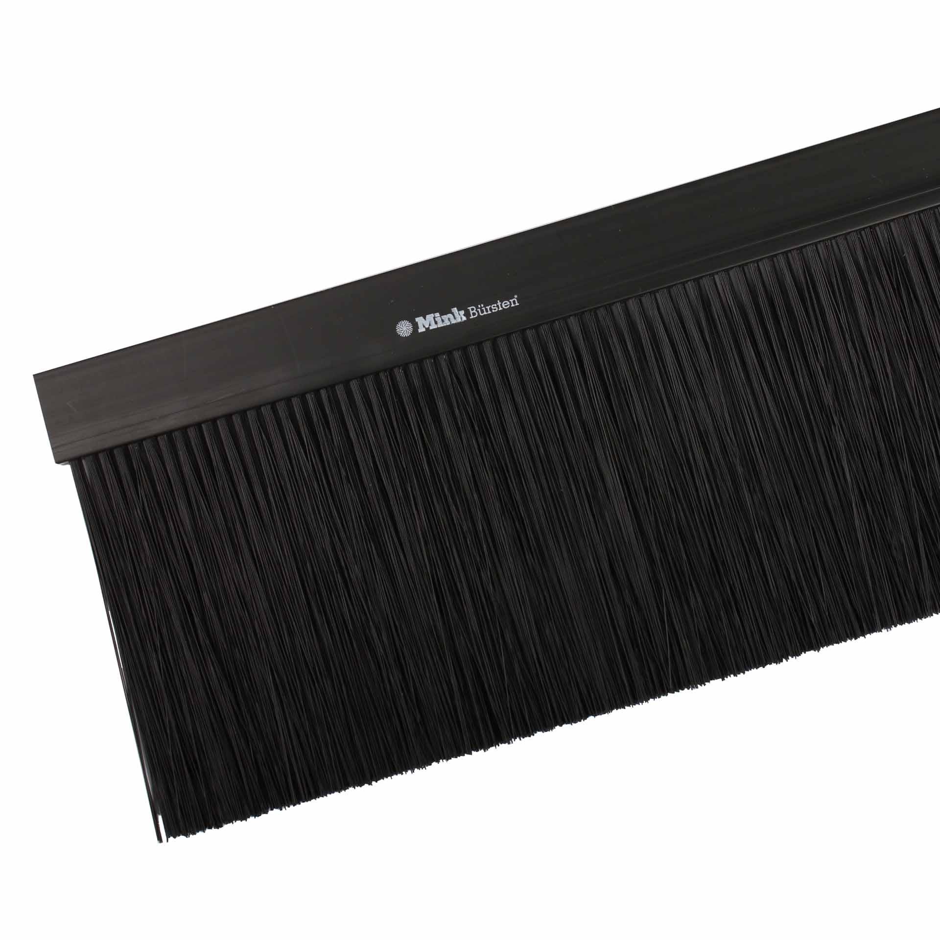 Mink Steck-Standardbürstenleiste, PVC, schwarz, Gesamtlänge 1000mm, Faserhöhe 100mm, Höhe 125mm 