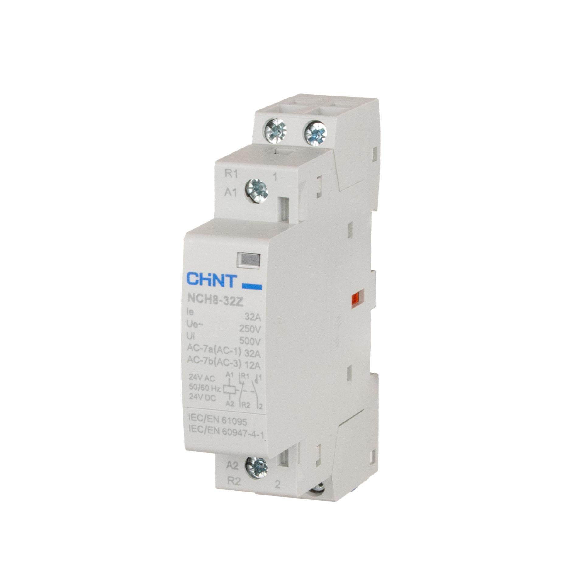 Chint Installationsschütz, 2-polig, 32A (AC-1 400V), AC/DC 24V, 1 Schliesser + 1 Öffner