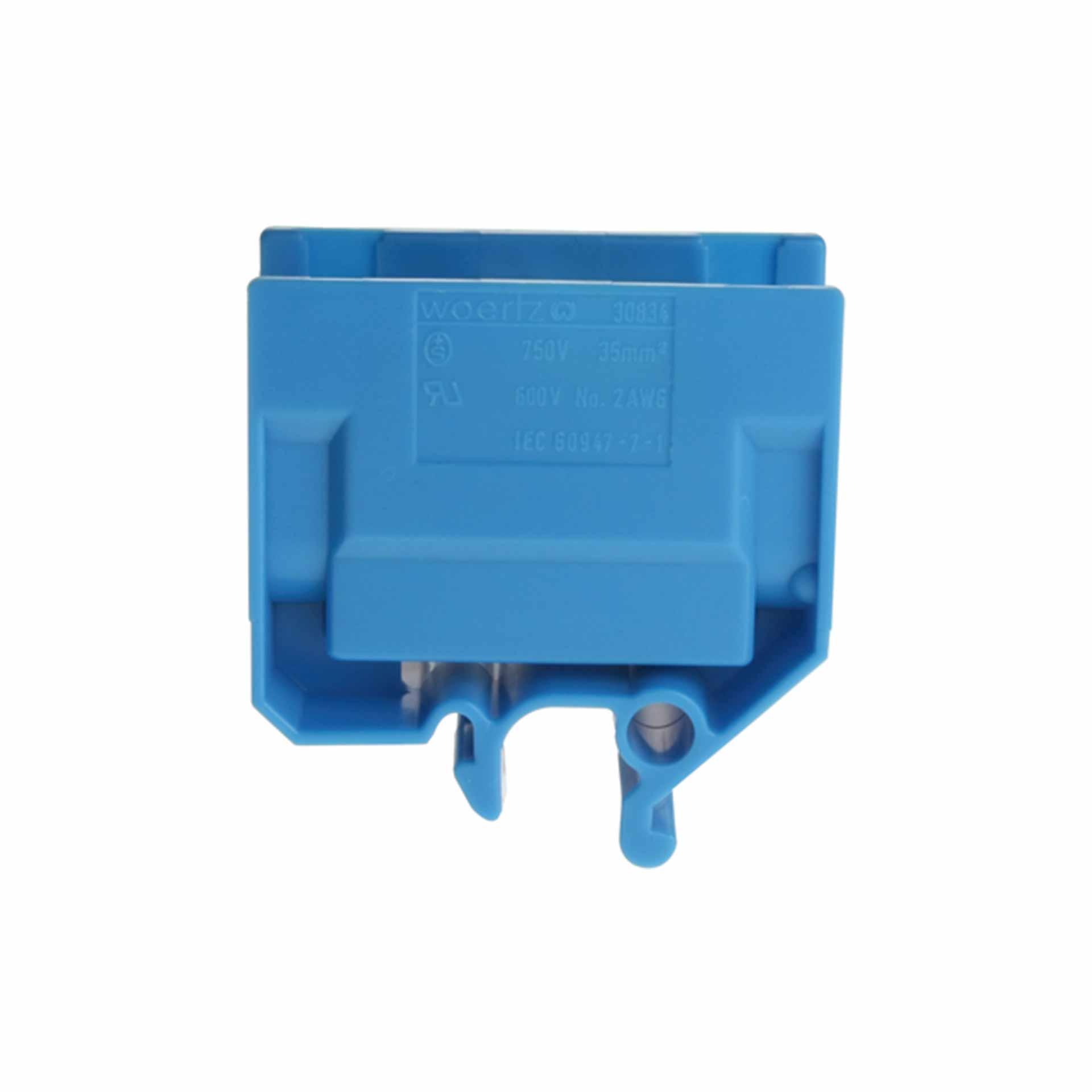 Branch terminal DIN32 35mm², 2-conductor, blue