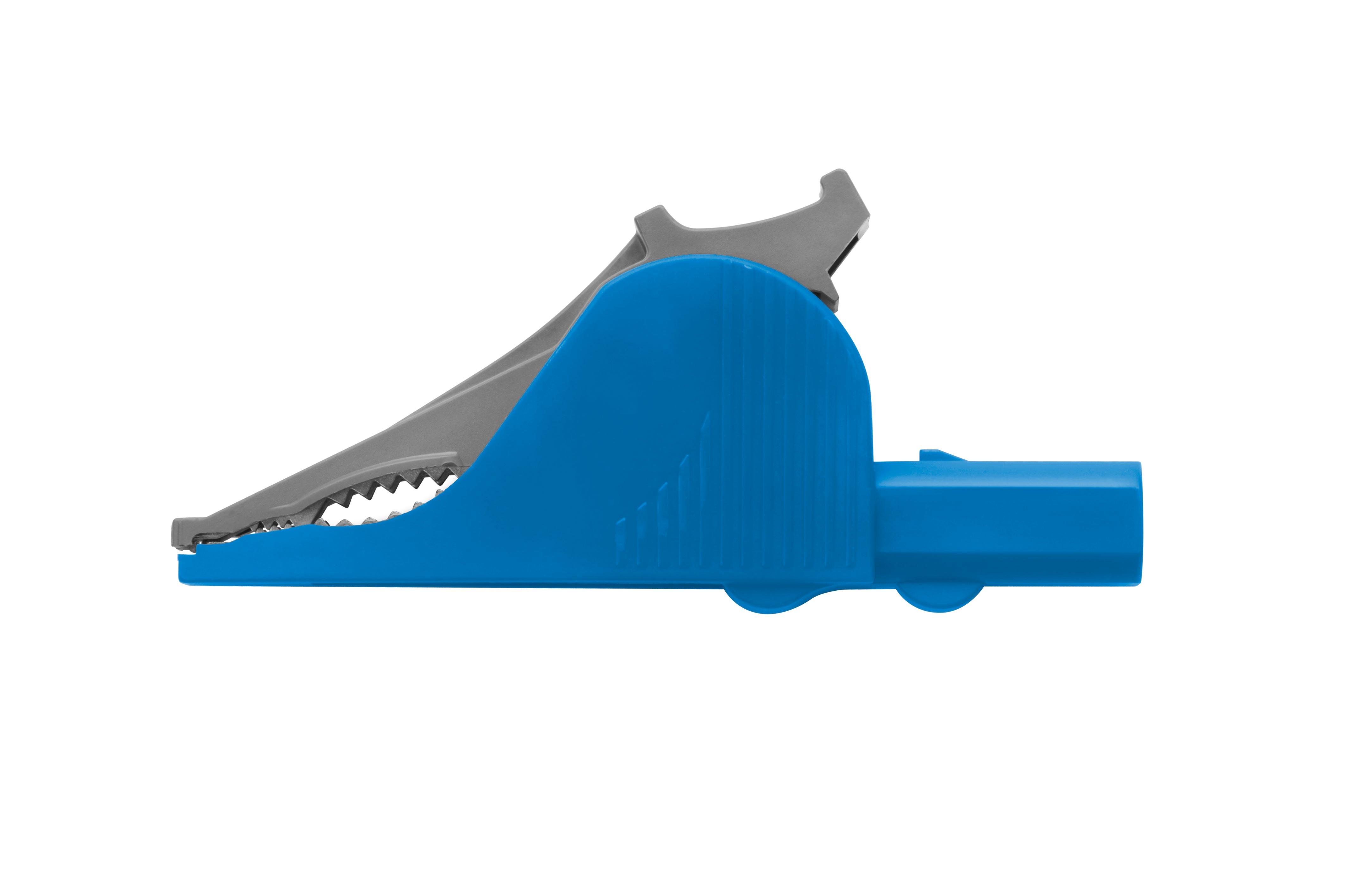 Pince crocodile de sécurité Raccord enfichable ø 4mm, bleu Pince crocodile de sécurité Raccord enfichable ø 4mm, bleu