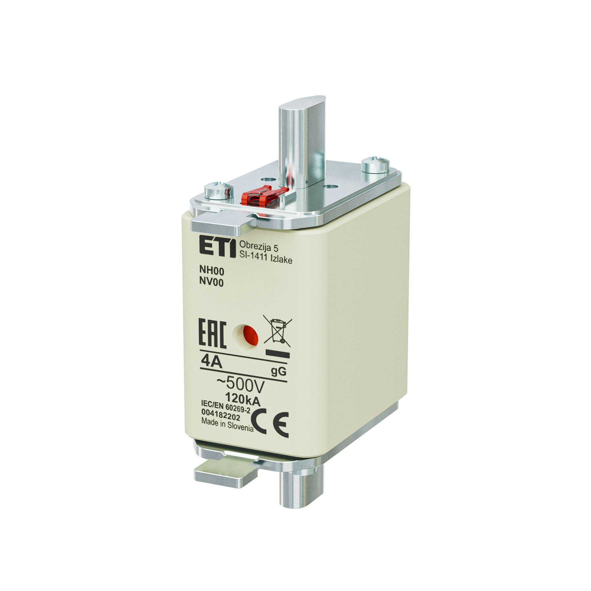 NH-Sicherung Gr. 00 4A, Charakteristik gL-gG 500V