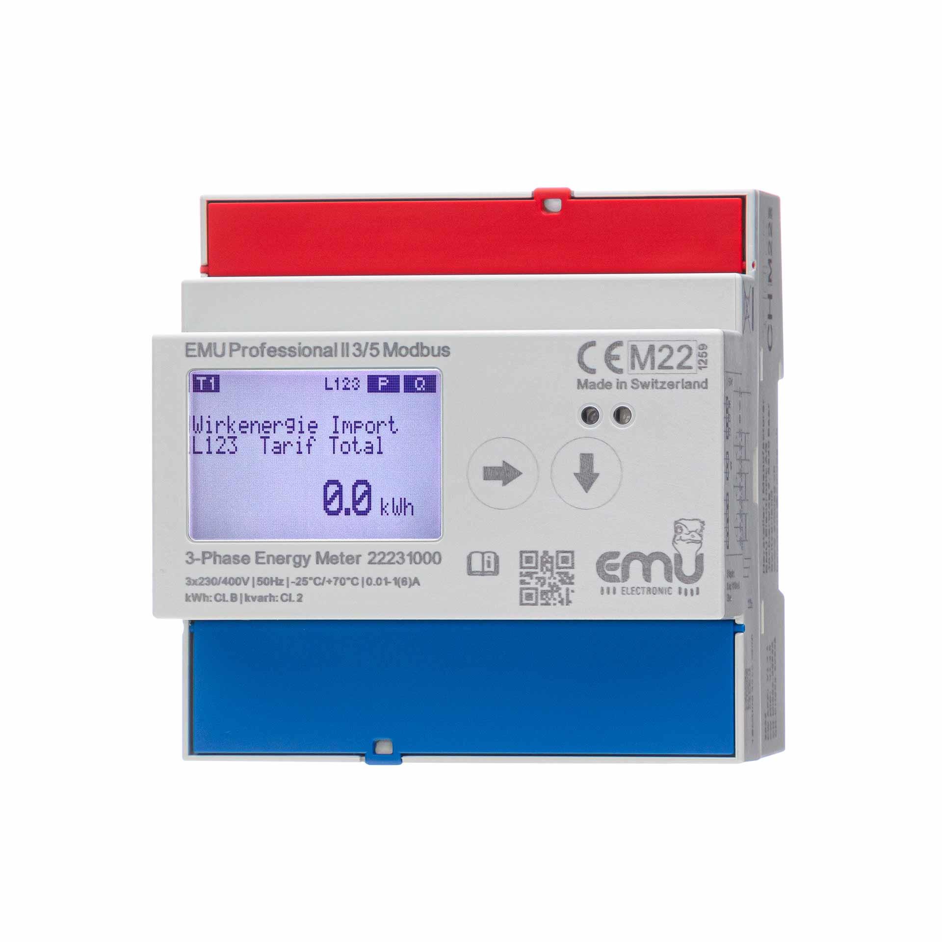 Compteur d'énergie EMU Professional II 3/5, Modbus, approuvé MID B+D, mesure par transformateur 3PN