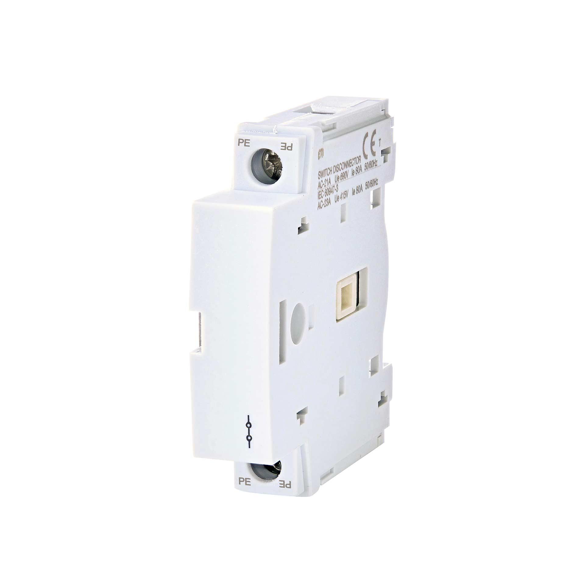 Additional non-switched pole (PE) to load-break switch 63A to 80A