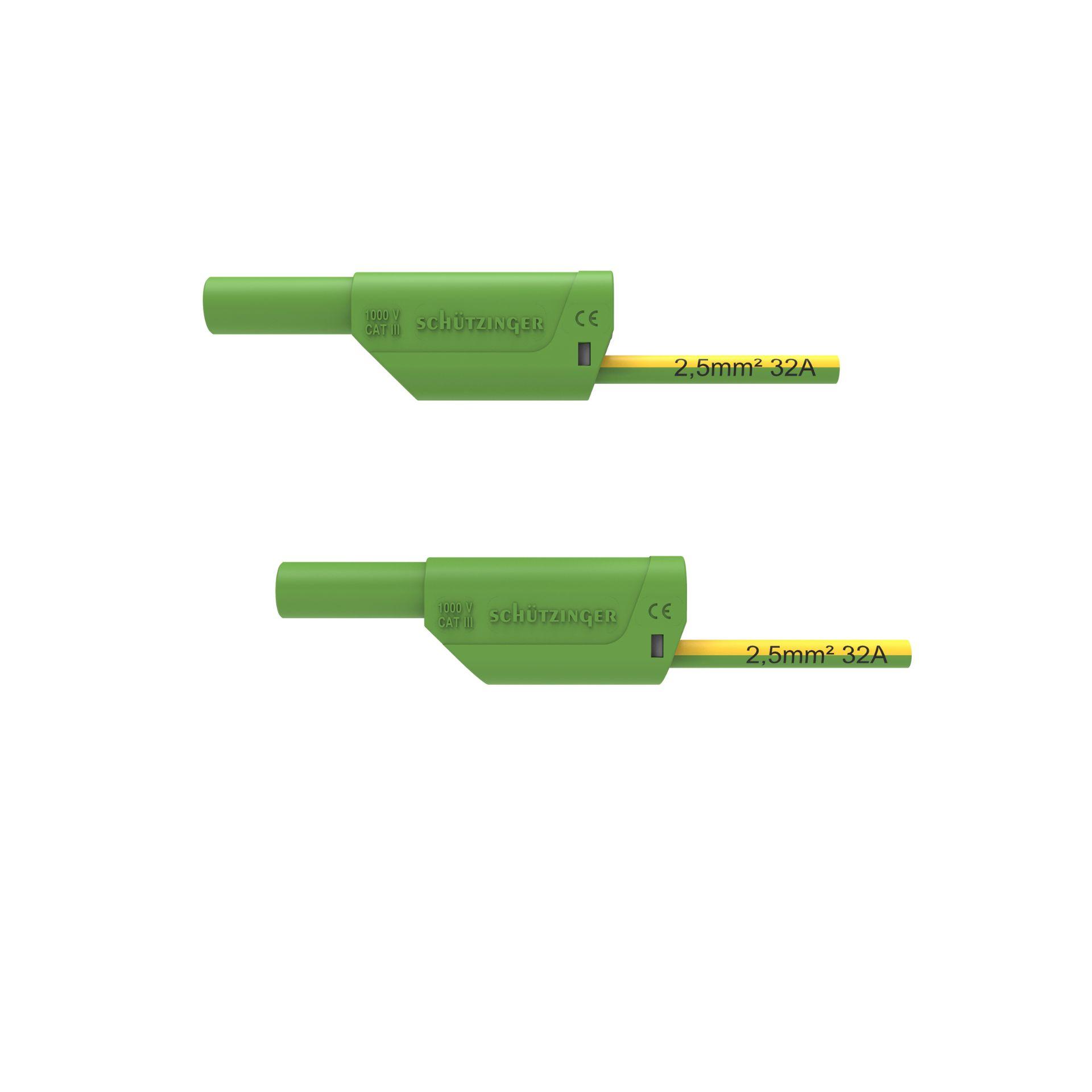 Fil de connexion de sécurité ø 4mm, 2.5mm2, 2000mm, vert-jaune
