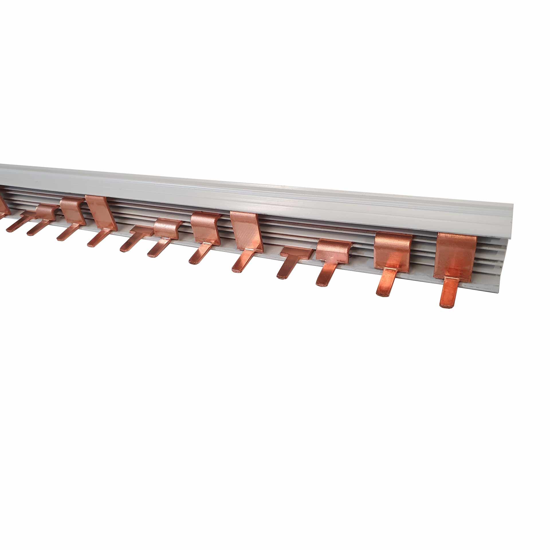 Insulated pin phase busbar 16mm2, (14x3PN) P-P=17.6mm