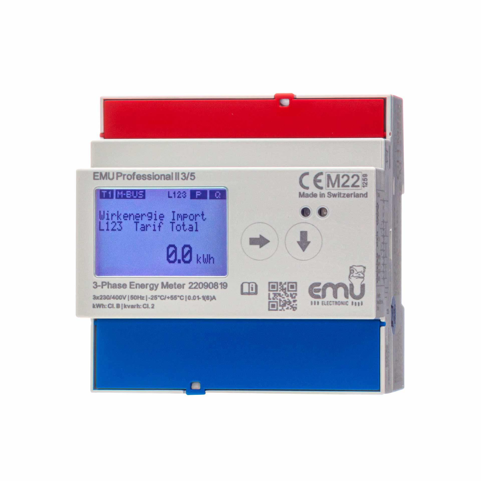 Compteur d'énergie EMU Professional II 3/5, approuvé MID B+D, mesure par transformateur 3PN