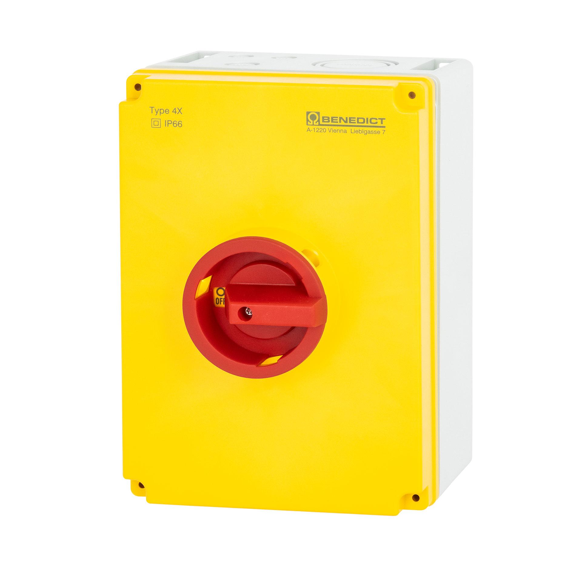 Interrupteur principal AP d'ARRÊT D'URGENCE 4P 63A, grand boîtier, 22 kW