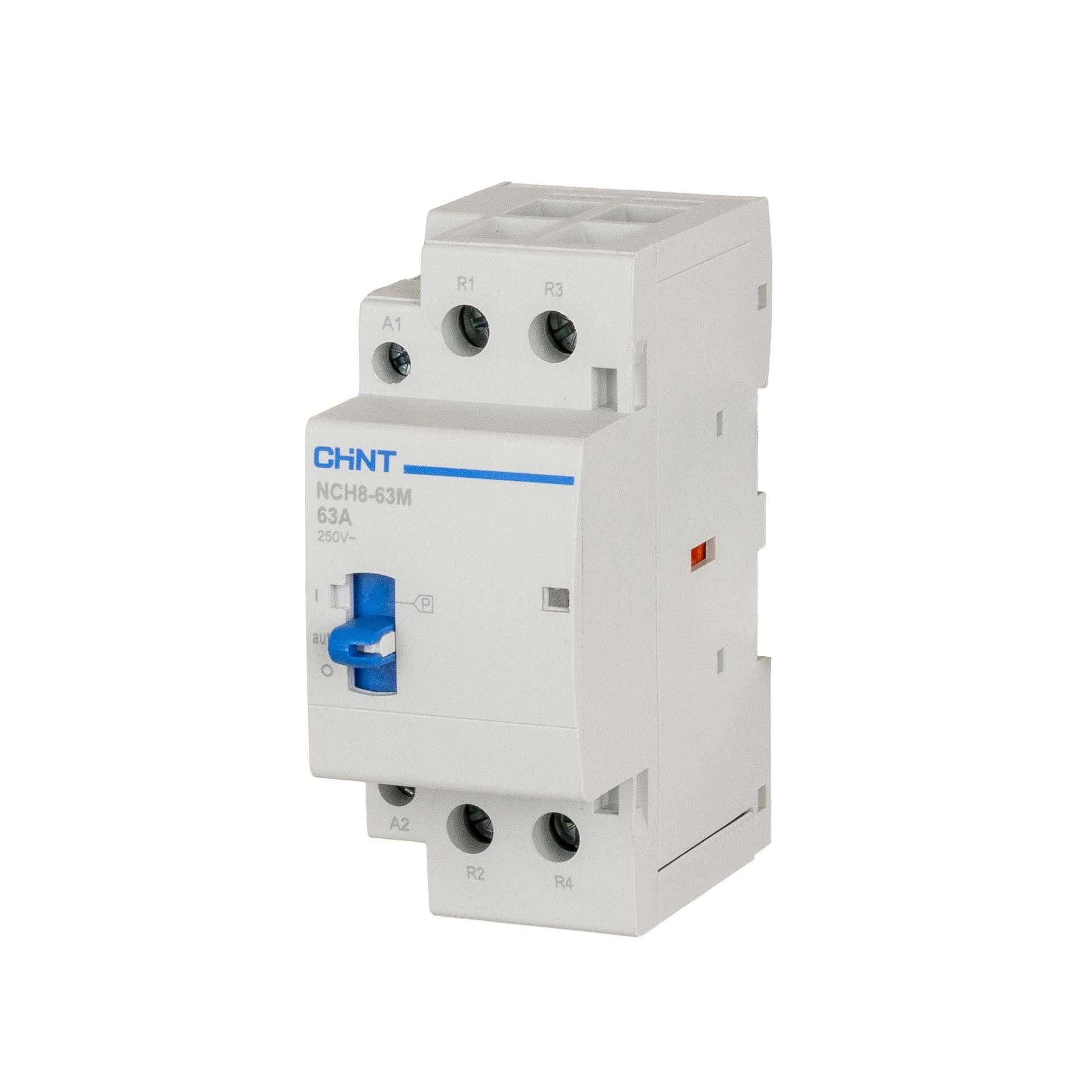 CHINT Installationsschütz manuell, 2-polig, 63A (AC-1 400V), AC 220–240V, 2 Öffner