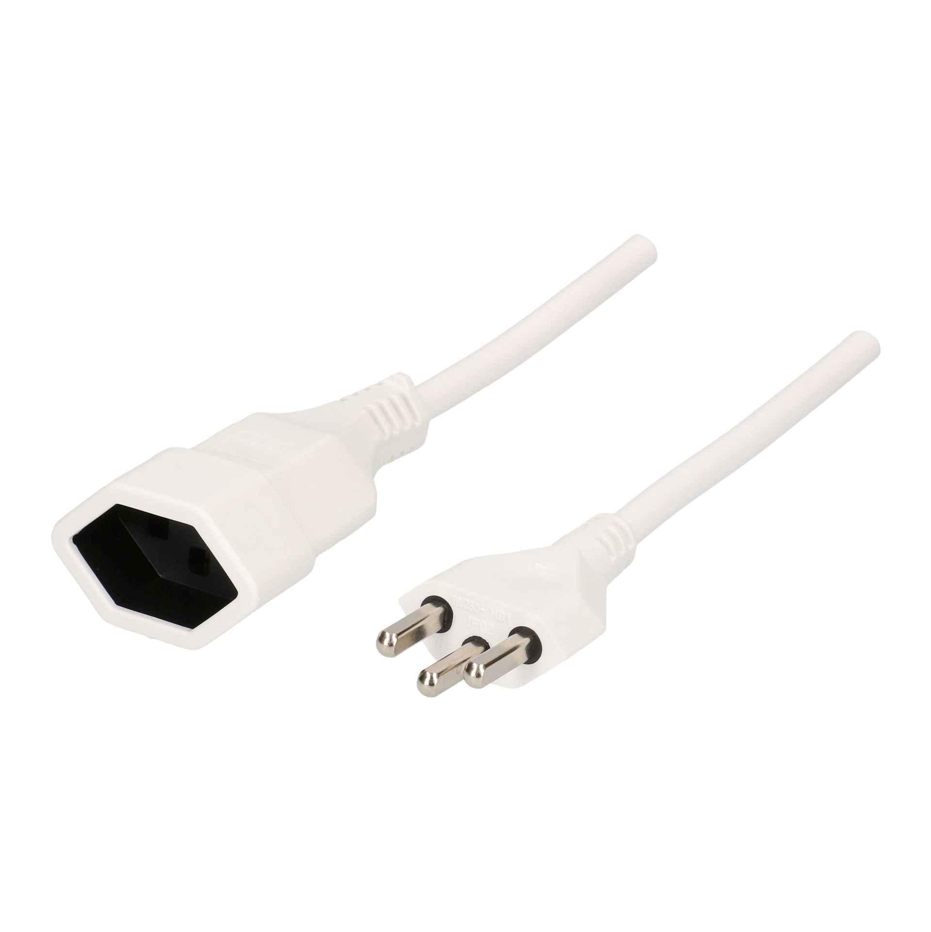 Cavo di prolunga TD H05VV-F3G1,5 5m bianco T23/T23