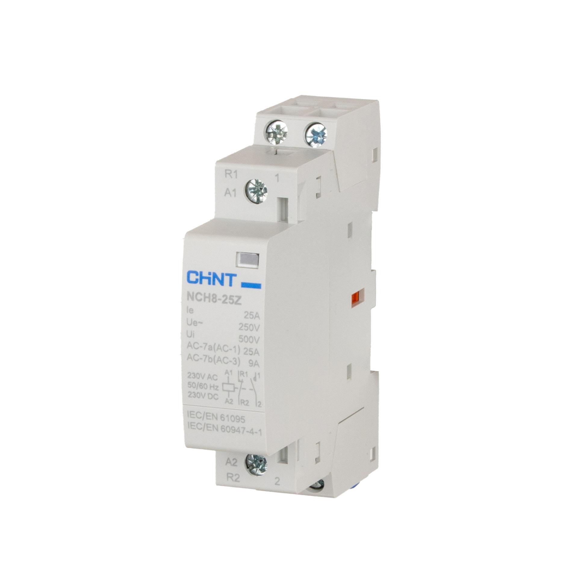 Chint Installationsschütz, 2-polig, 25A (AC-1 400V), AC/DC 230V, 1 Schliesser + 1 Öffner