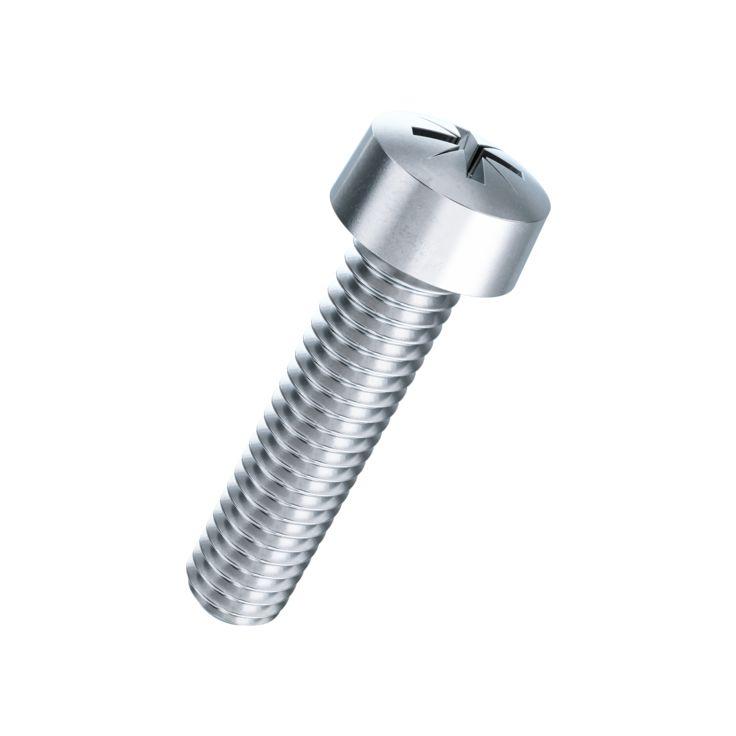 Vis à tête bombée autotaraudeuse, M4 x 12mm, avec filetage métrique et empreinte cruciforme forme Z