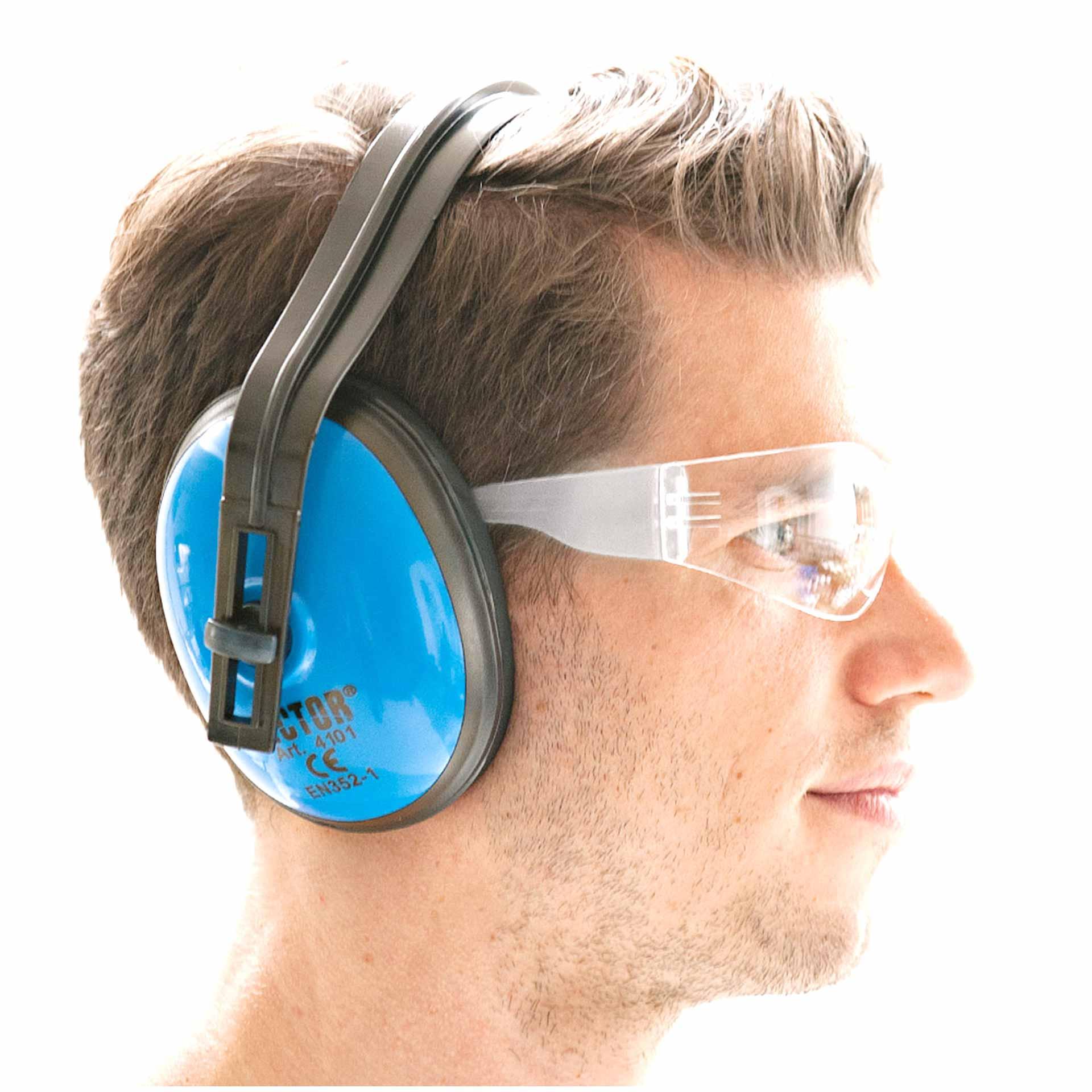 Kratzfeste Schutzbrille "Flat" für in kombination mit Kapselgehörschutz