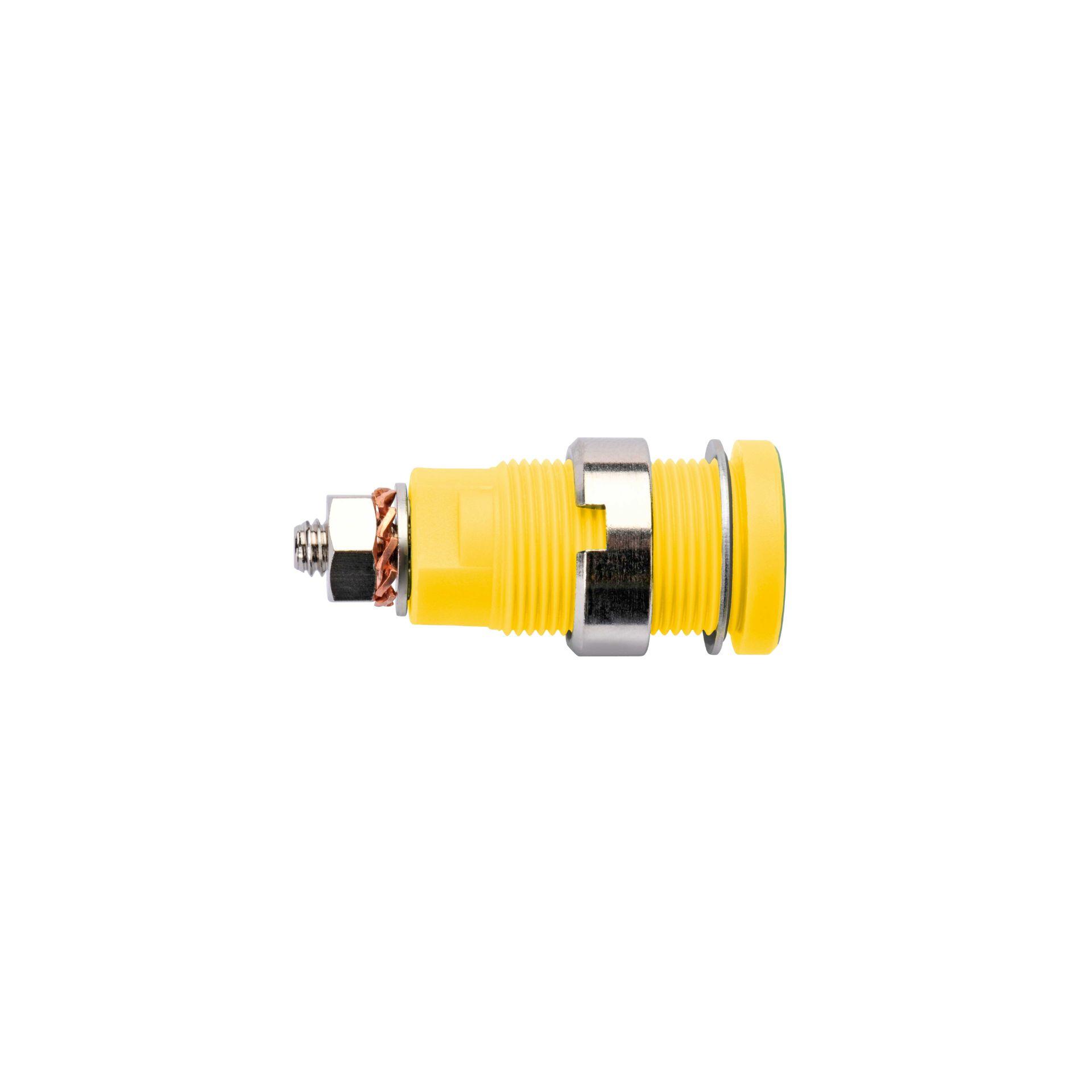 Sicherheits-Einbaubuchse ø 4mm, grüngelb