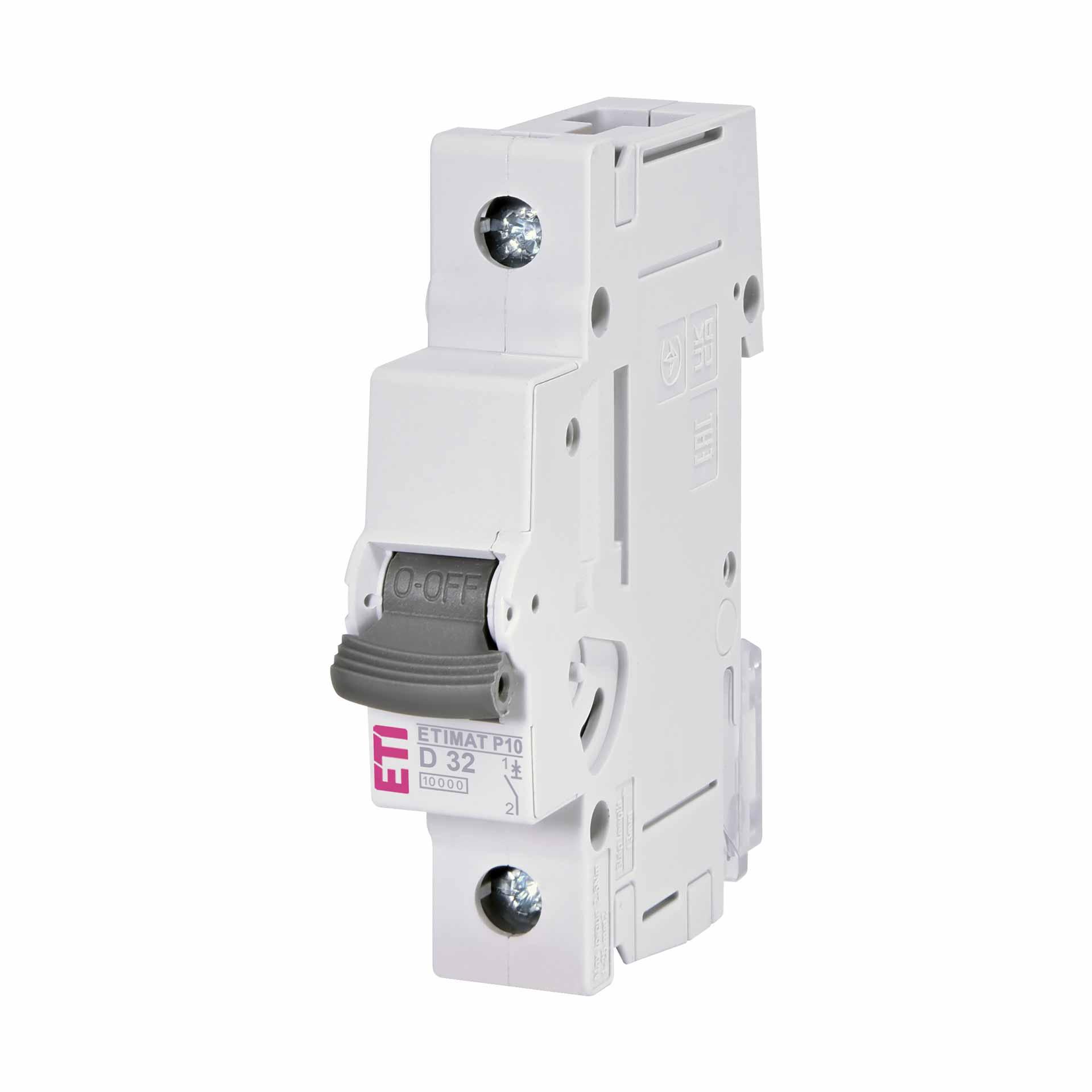 Miniature circuit-breaker, ETIMAT P10, 1-pole, characteristic D / 32A, 10kA