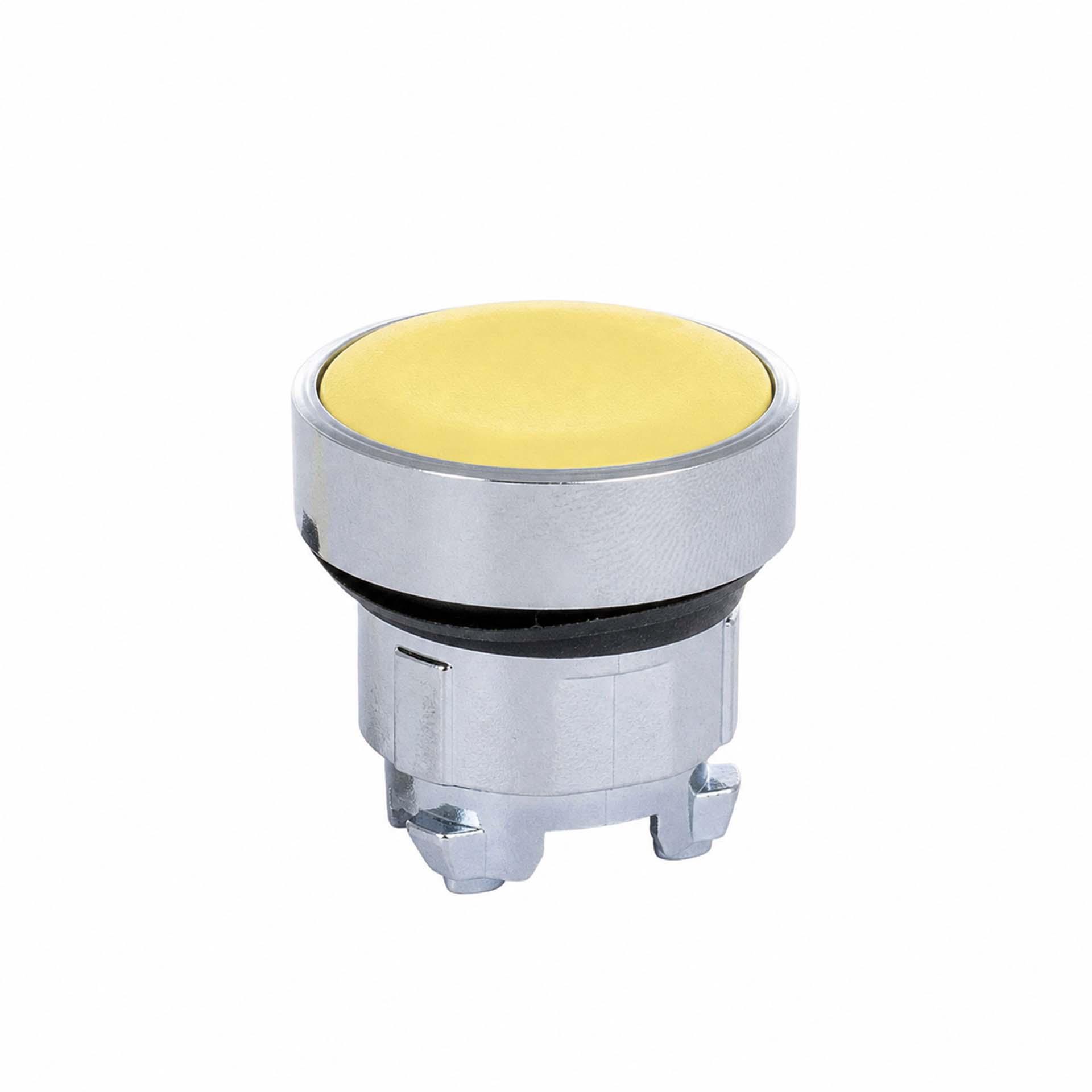 Push-button head, yellow, flat, Ø 22.5 mm