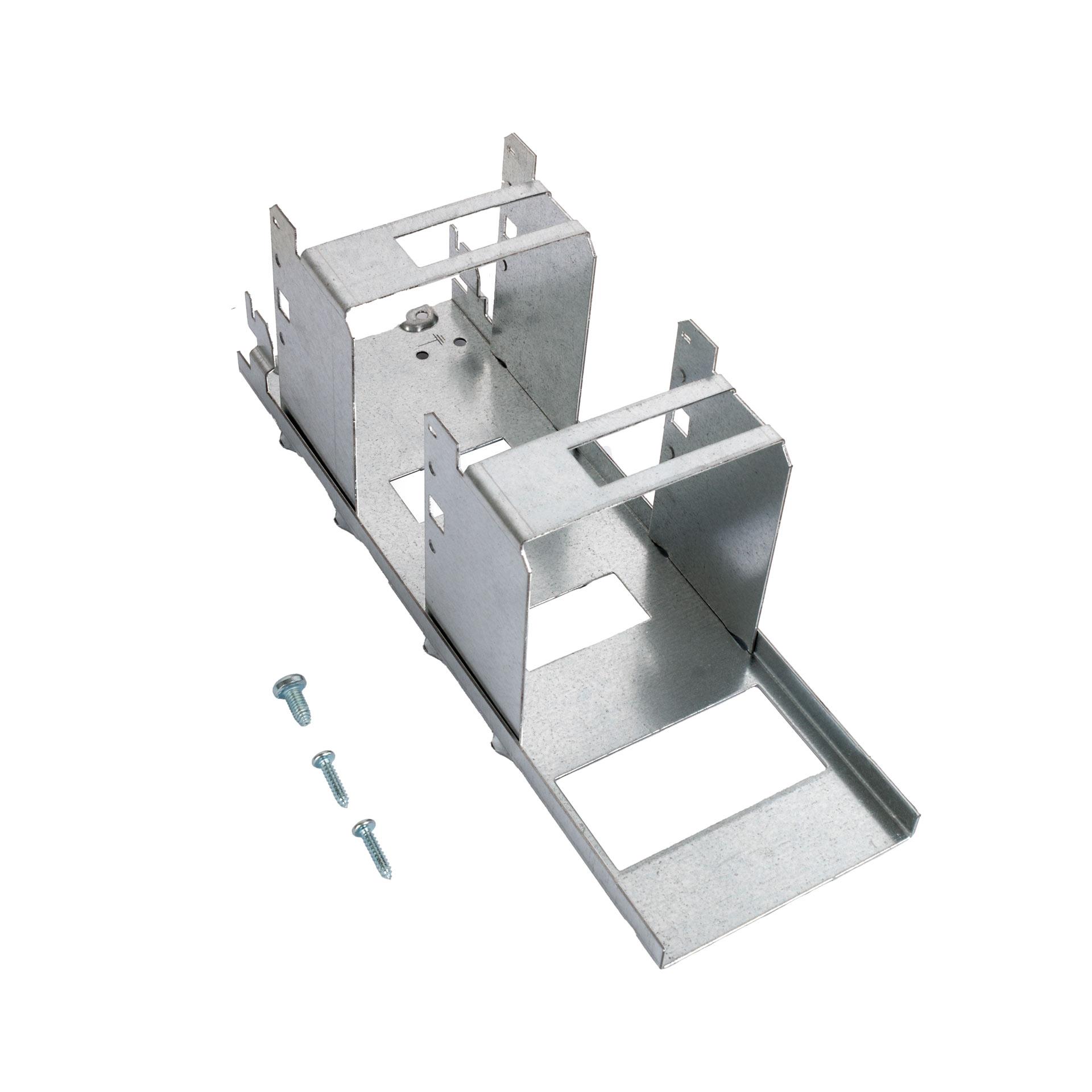 Device carrier with two DIN brackets and mounting disconnect terminals, 352 mm long, for sizes 1-3