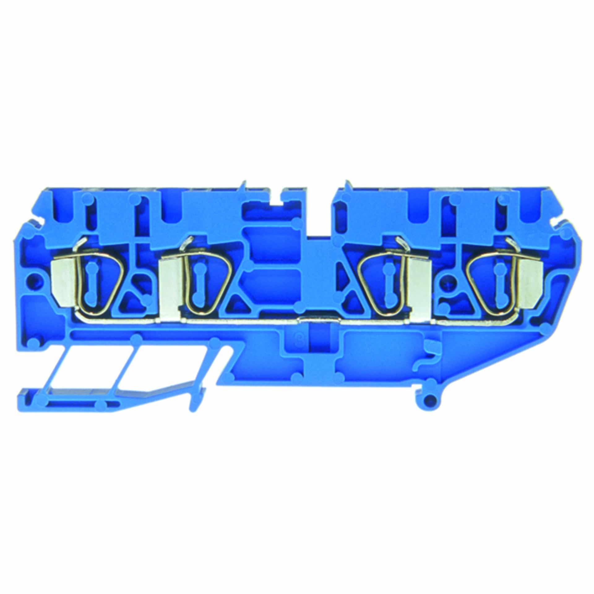 Tension clamp terminal DIN35 2.5mm², 4-wire, blue